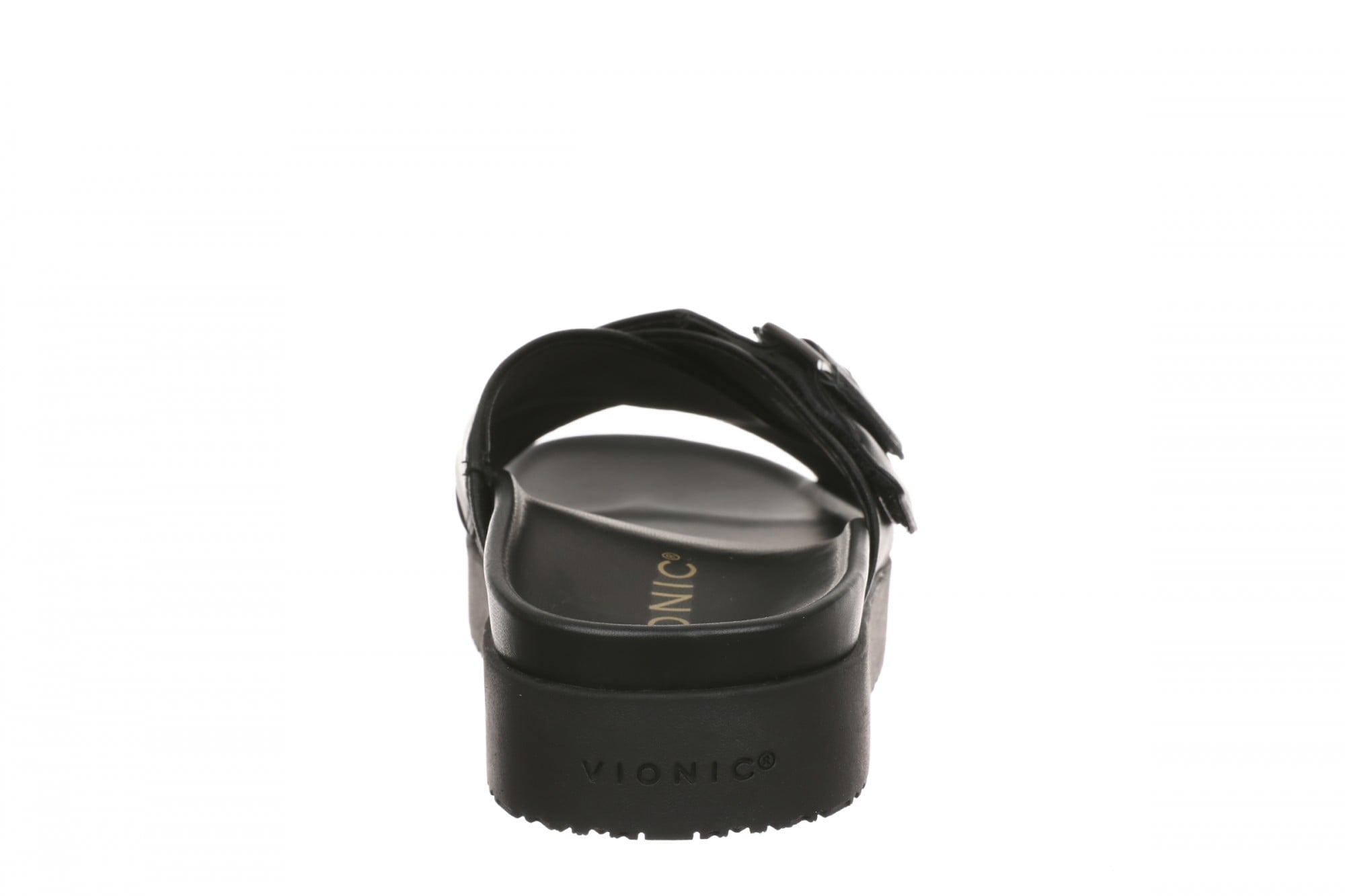 Vionic Rowan Women's Cushioned Slide Sandal - Black - Back