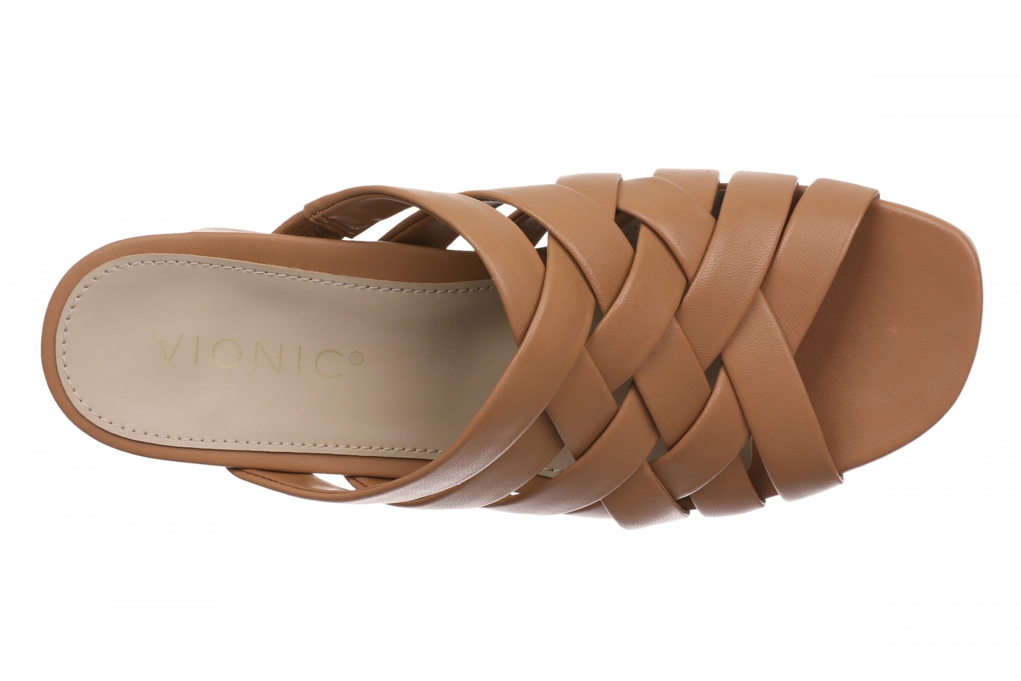 Vionic Raylee Women's Cushioned Heeled T-Strap Sandal - Fawn - Top