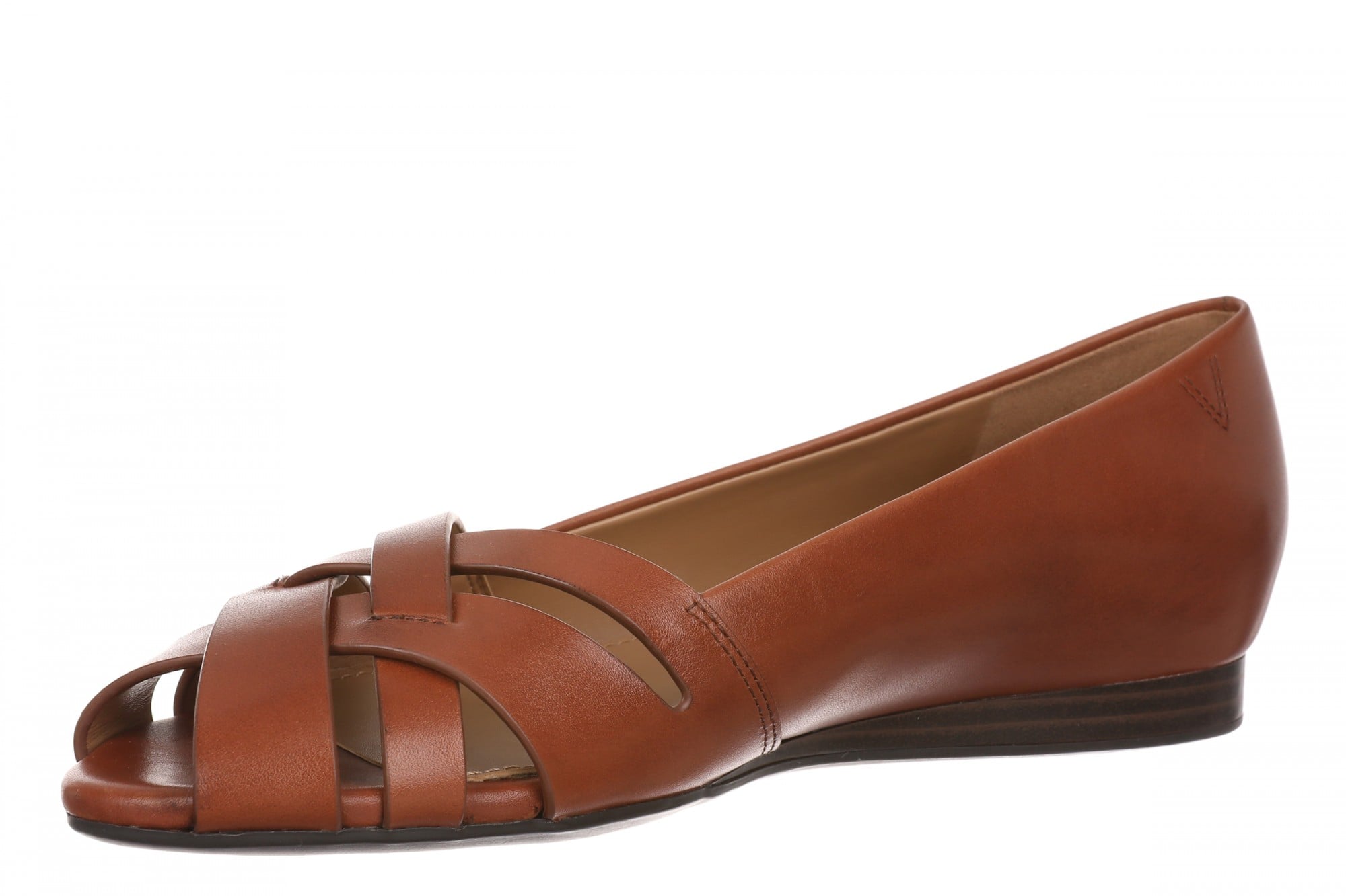 Vionic Shana Women's Woven Ballerina Arch Support Flat - Equestrian Tan - Left angle