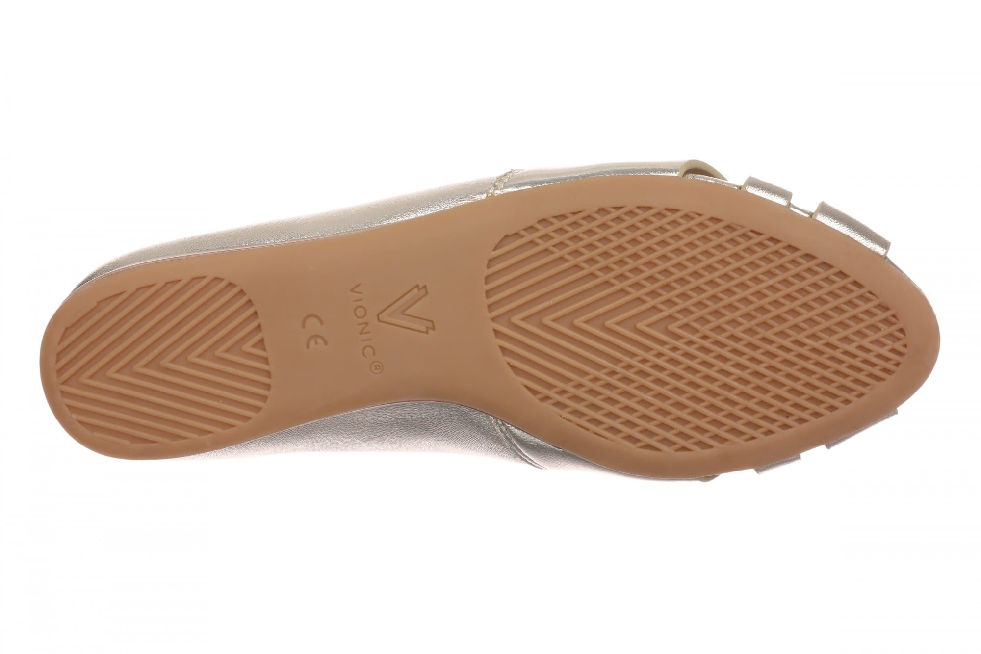Vionic Shana Women's Woven Ballerina Arch Support Flat - Gold - Bottom