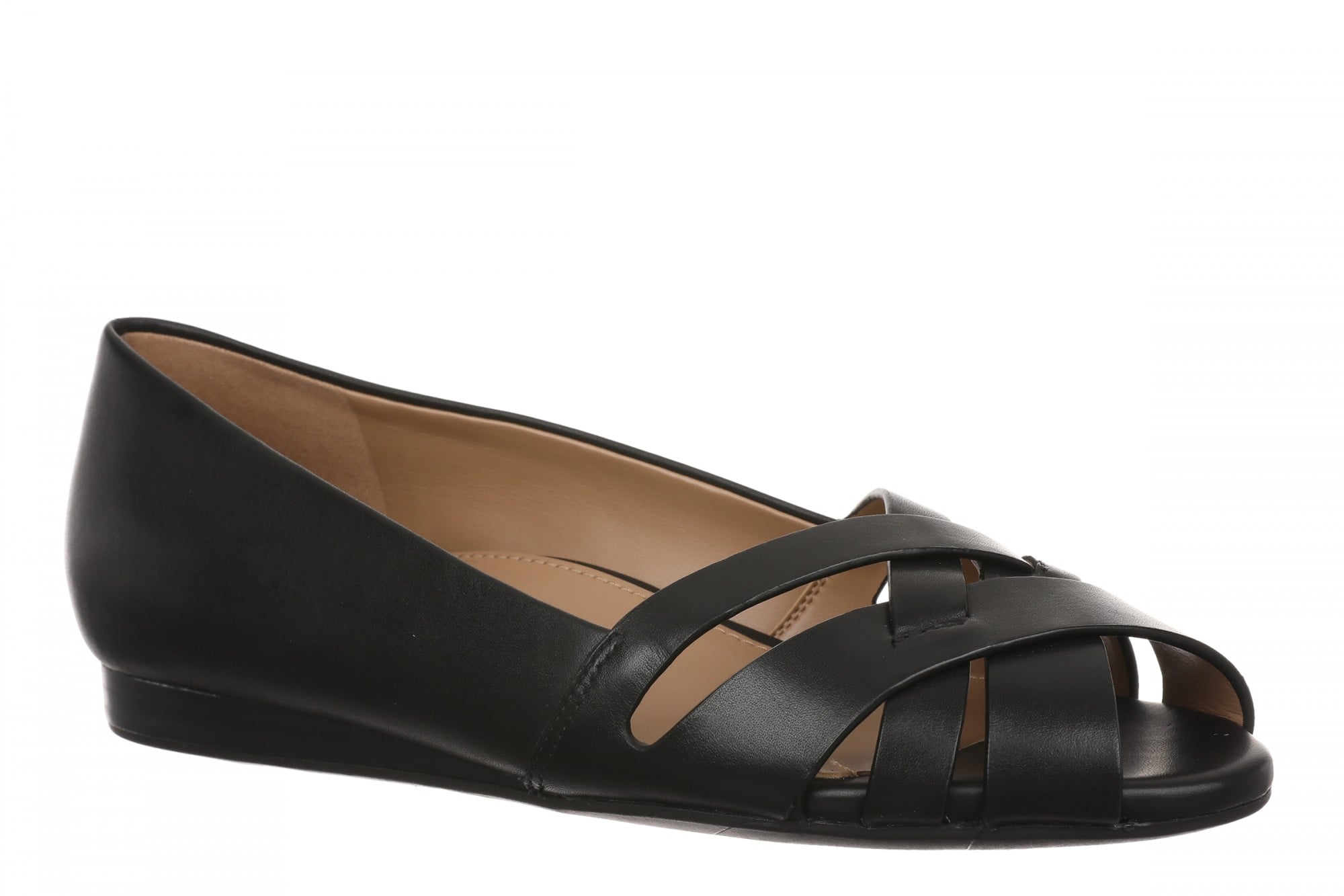 Vionic Shana Women's Woven Ballerina Arch Support Flat - Black - Angle main
