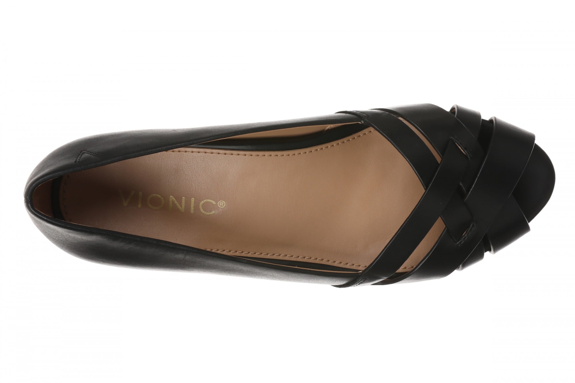 Vionic Shana Women's Woven Ballerina Arch Support Flat - Black - Top