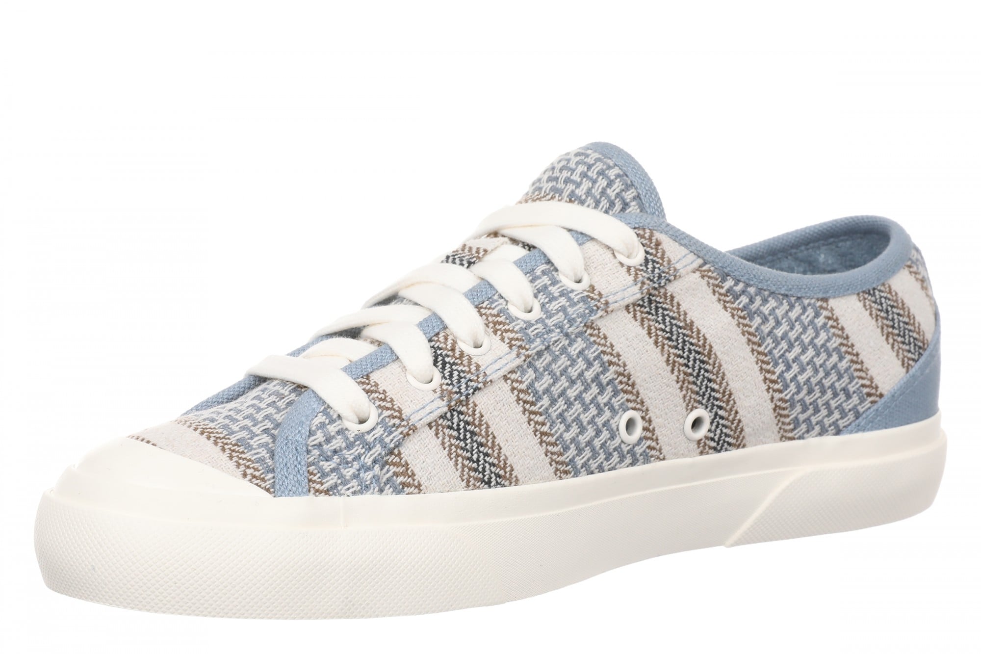Vionic Sundrift Women's Canvas Lace-Up Comfort Sneaker - Blue Multi - Left angle