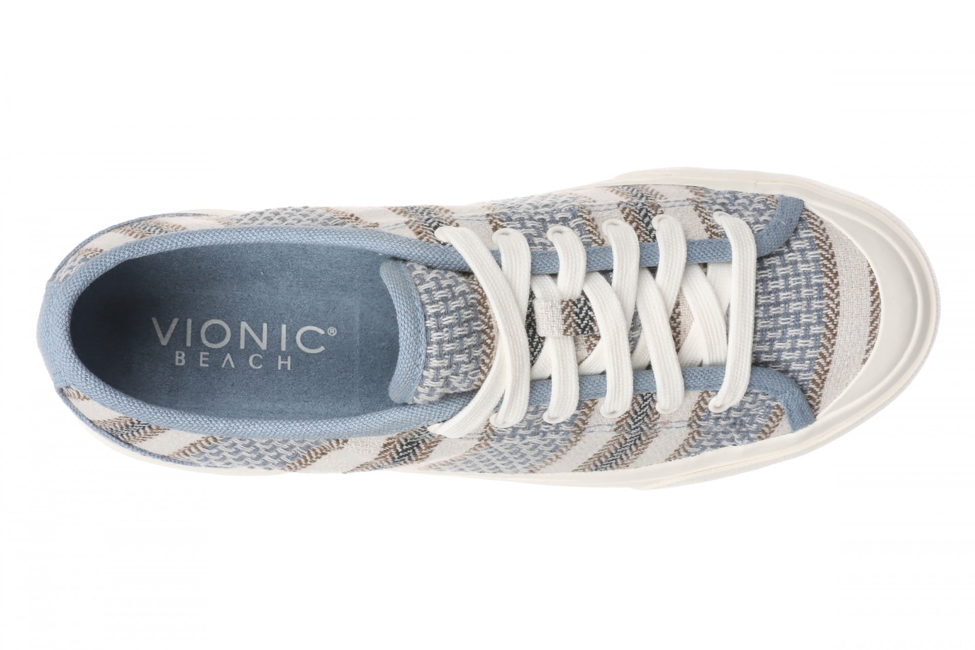 Vionic Sundrift Women's Canvas Lace-Up Comfort Sneaker - Blue Multi - Top
