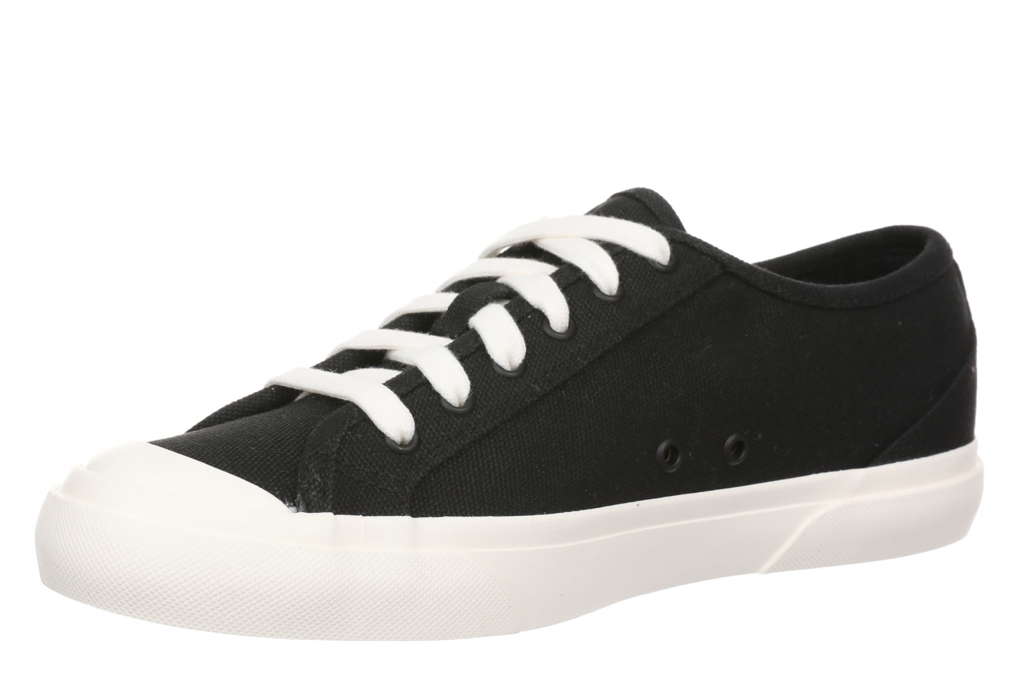 Vionic Sundrift Women's Canvas Lace-Up Comfort Sneaker - Black - Left angle