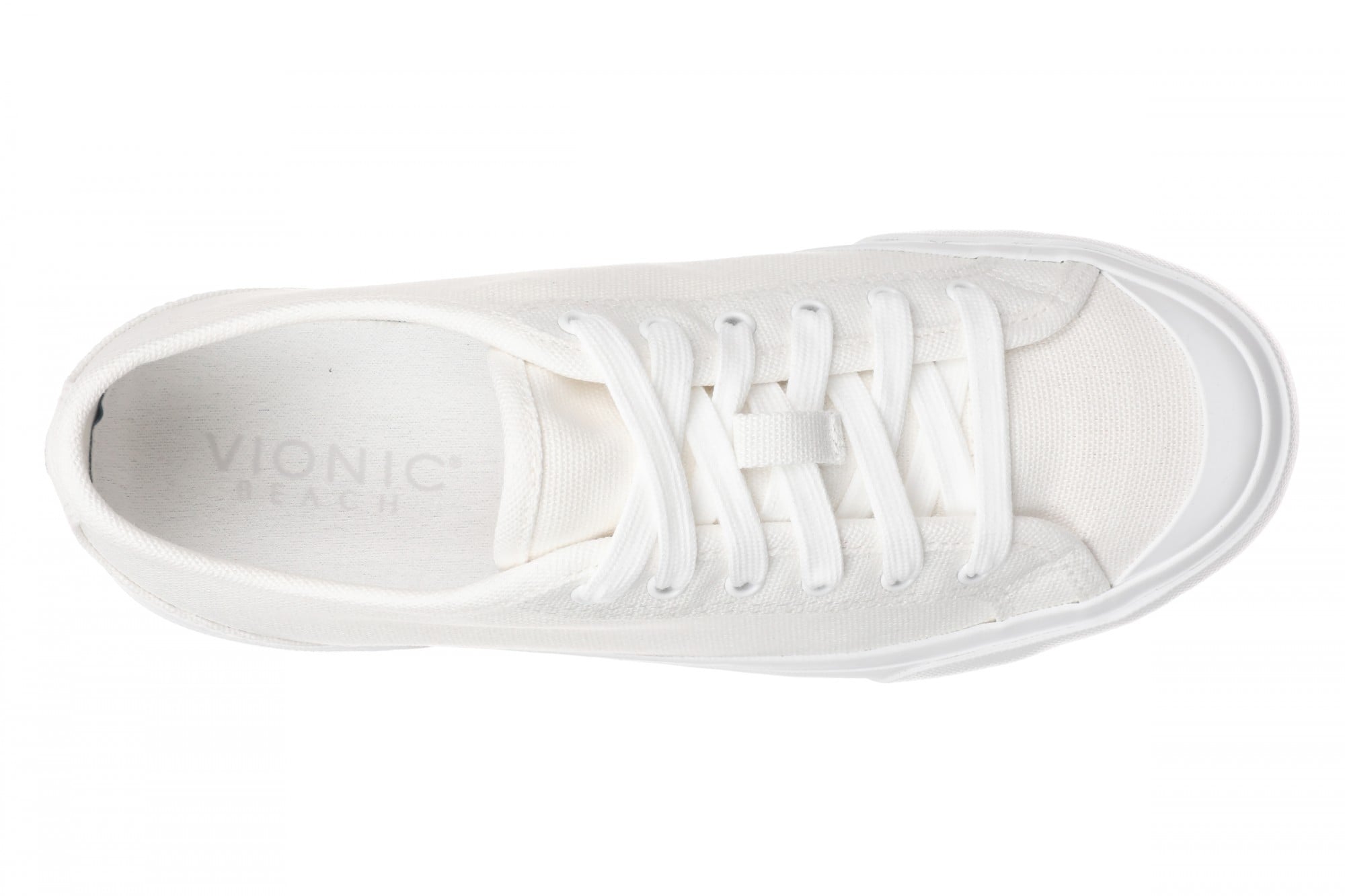 Vionic Sundrift Women's Canvas Lace-Up Comfort Sneaker - White - Top