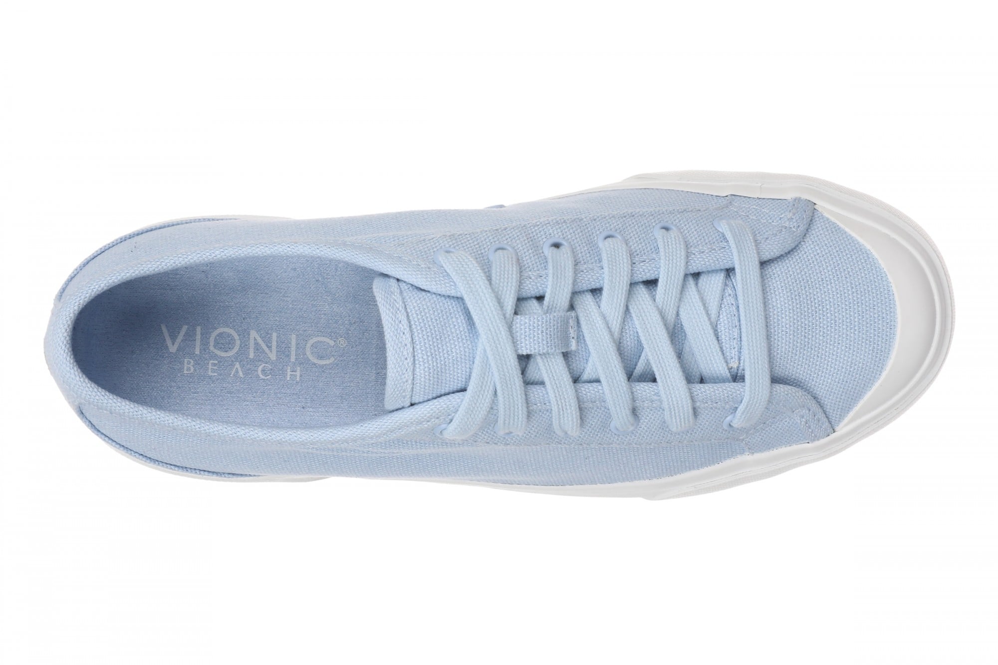 Vionic Sundrift Women's Canvas Lace-Up Comfort Sneaker - Chambray Blue - Top