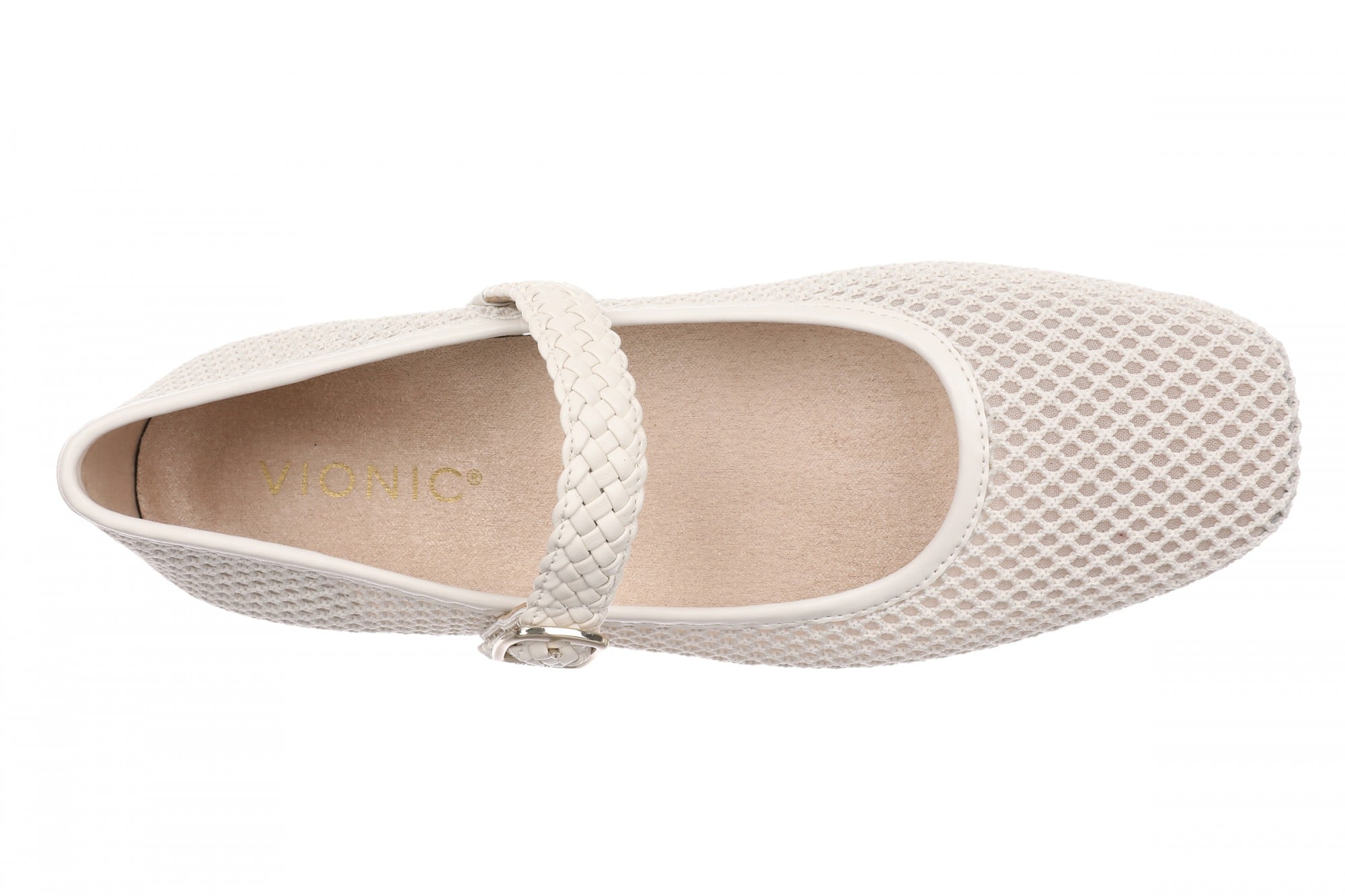 Vionic Alameda Mesh Women's Mary Jane Arch Support Flat - Cream - Top