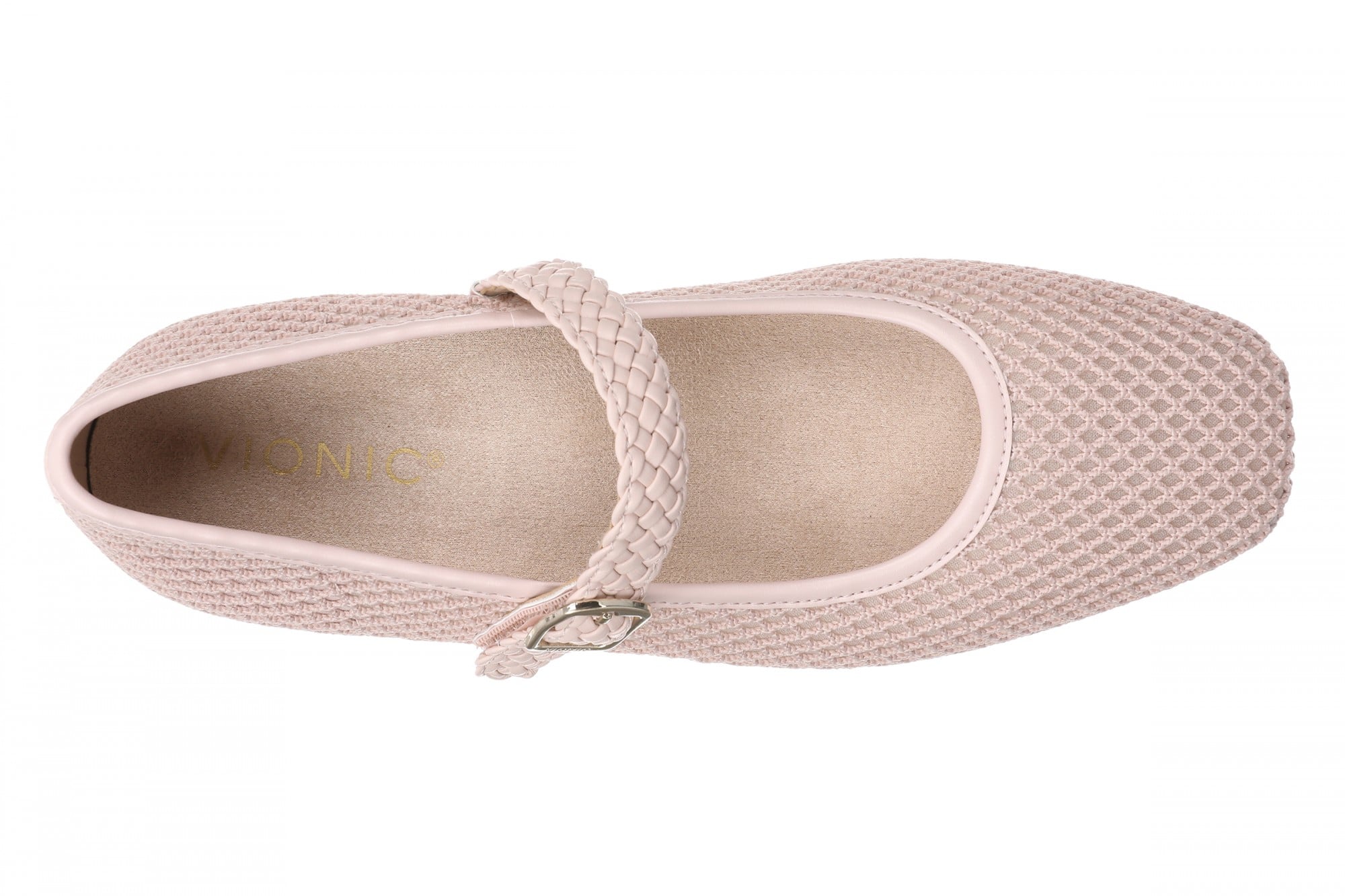 Vionic Alameda Mesh Women's Mary Jane Arch Support Flat - Misty Rose - Top