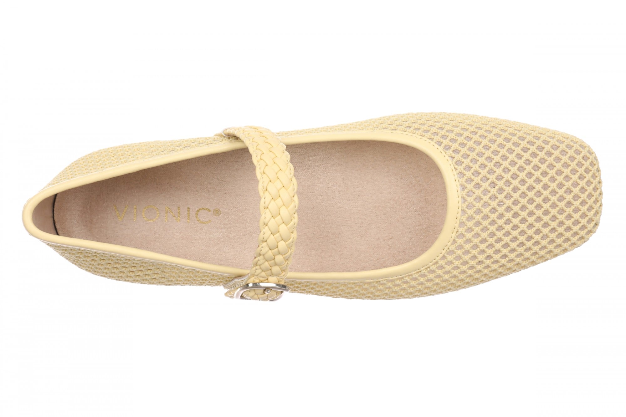Vionic Alameda Mesh Women's Mary Jane Arch Support Flat - Cornhusk - Top