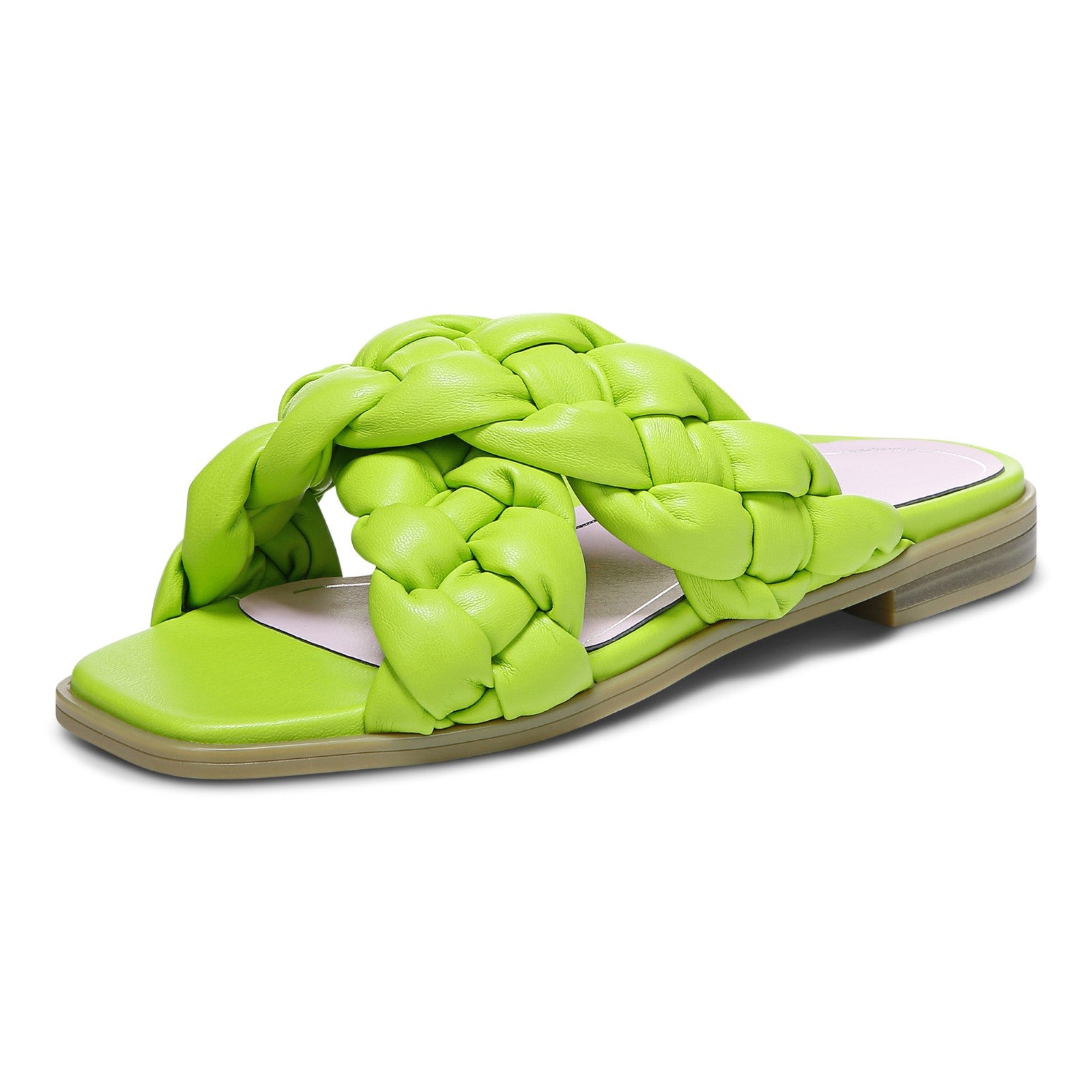 Vionic Kalina Womens Slide Sandals - Lime - Left angle