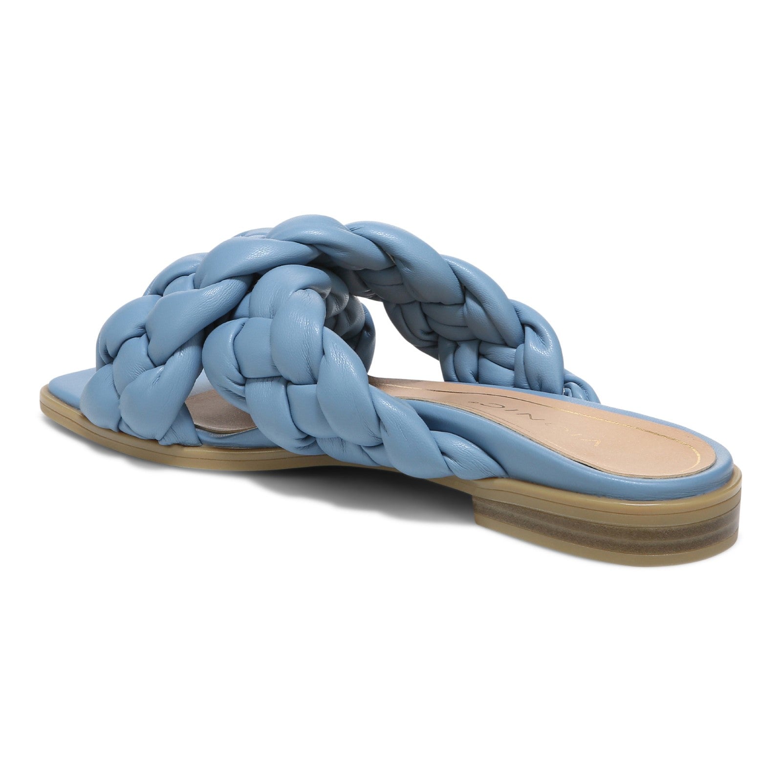 Vionic Kalina Women's Slide Braided Sandals - Blue Shadow - Back angle