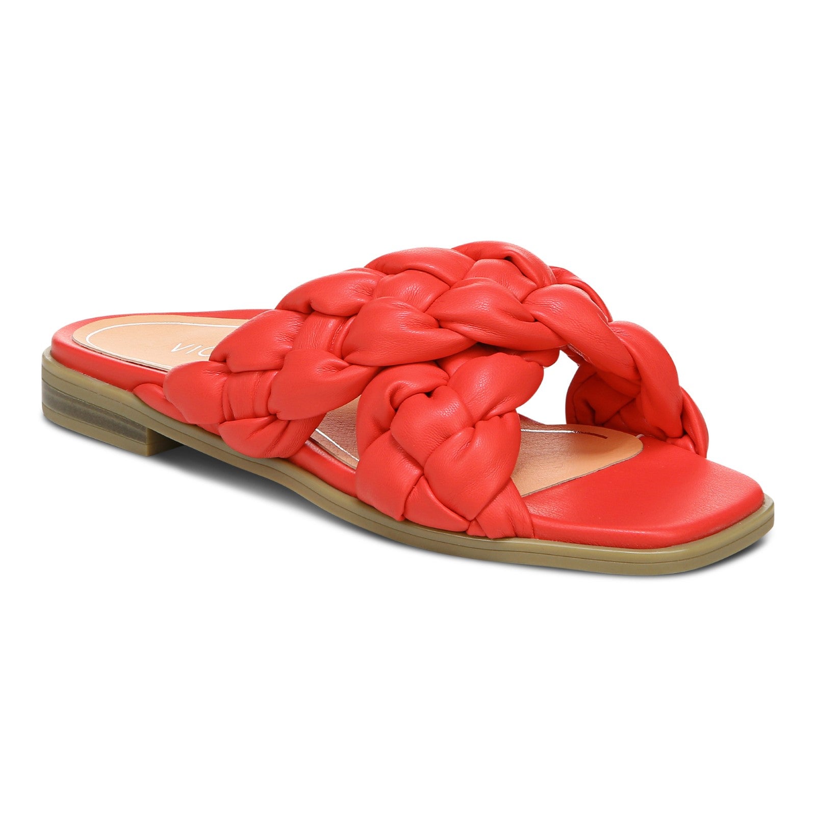 Vionic Kalina Women's Slide Braided Sandals in Poppy