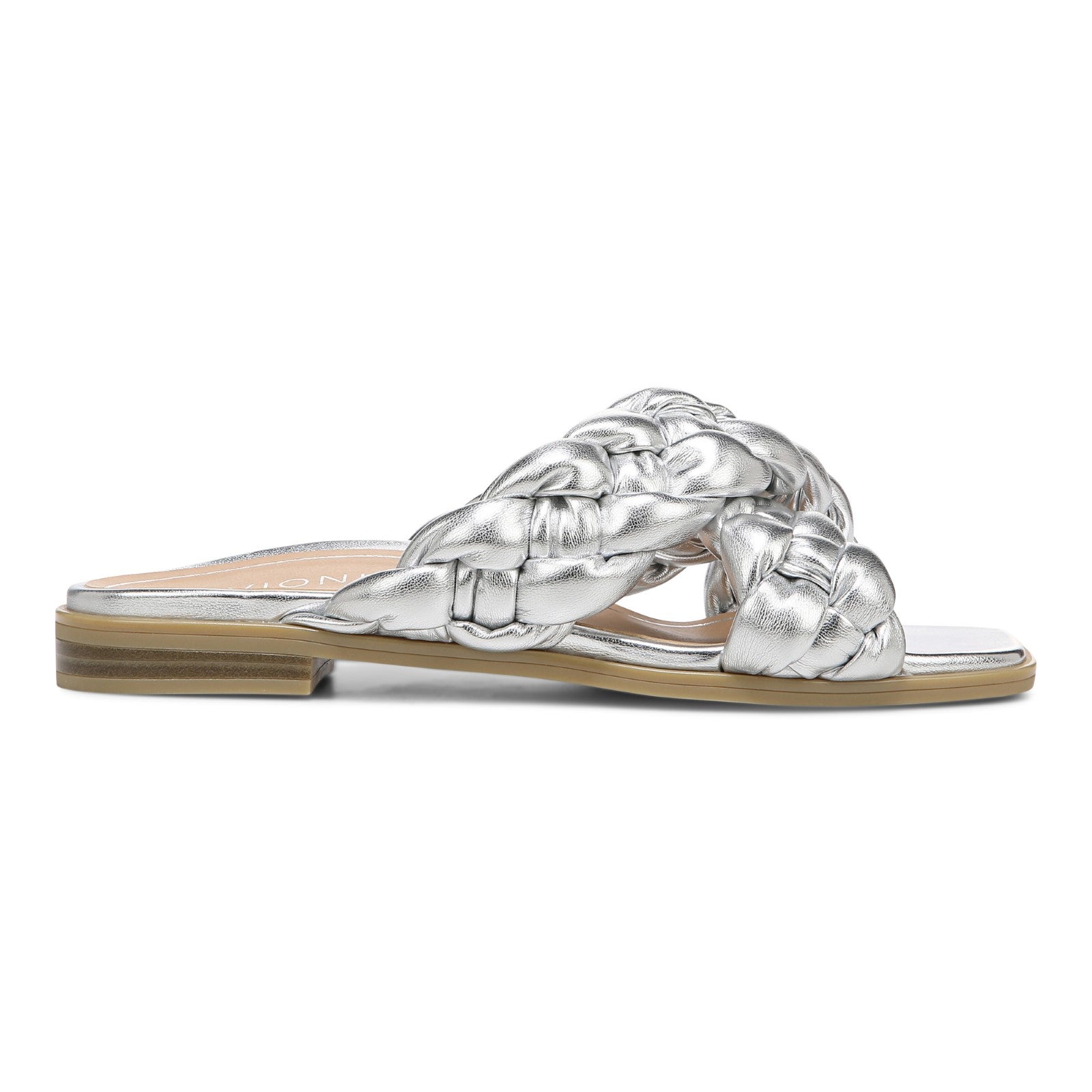 Vionic Kalina Women's Slide Braided Sandals - Silver - Right side