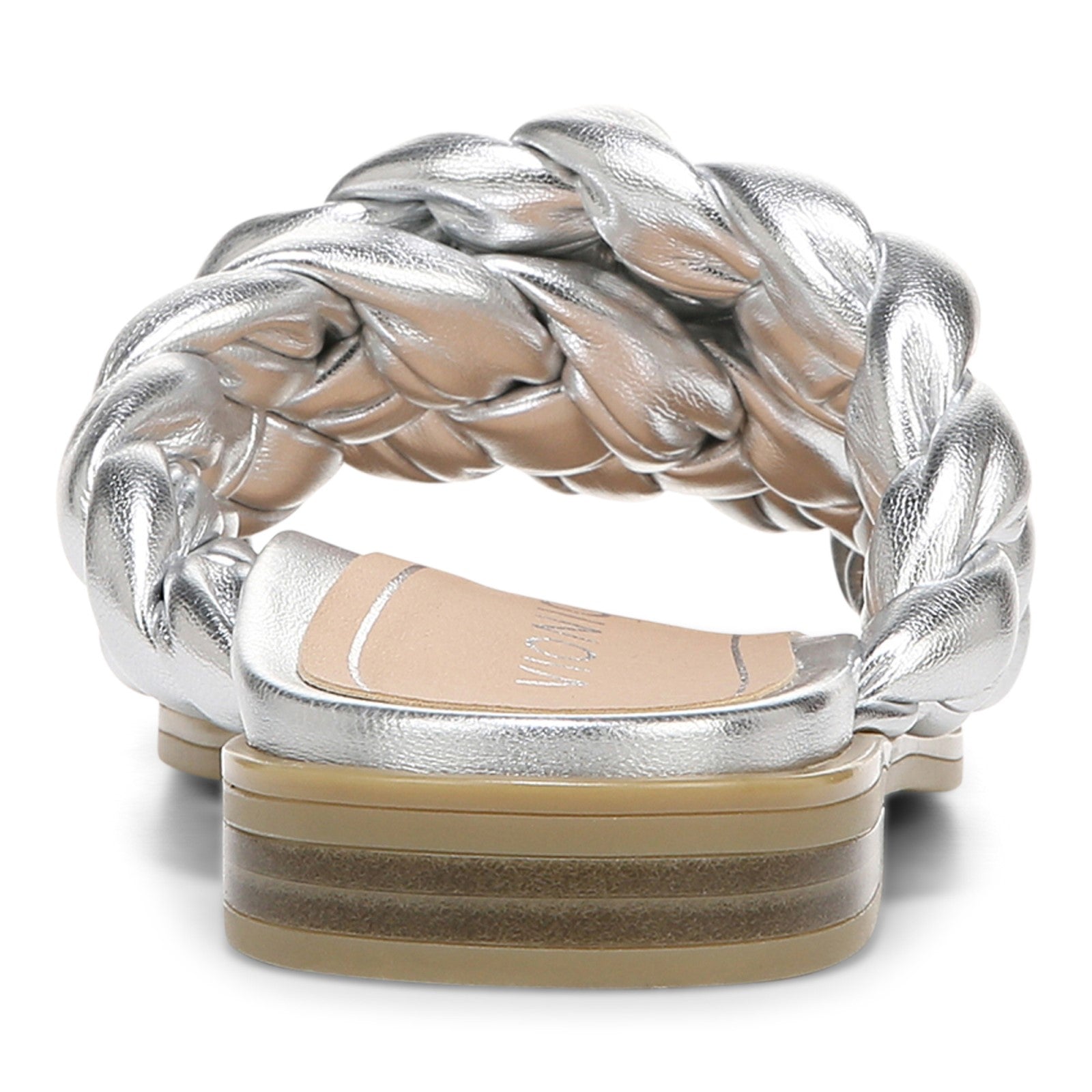 Vionic Kalina Women's Slide Braided Sandals - Silver - Back