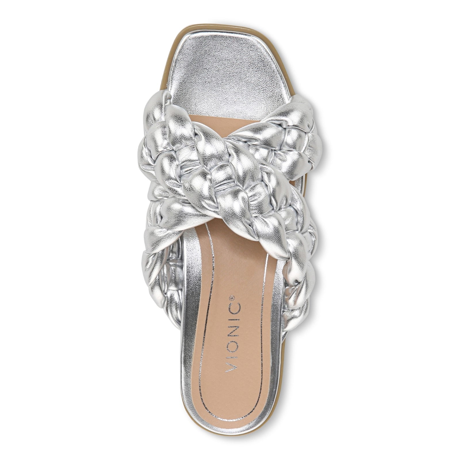 Vionic Kalina Women's Slide Braided Sandals - Silver - Top