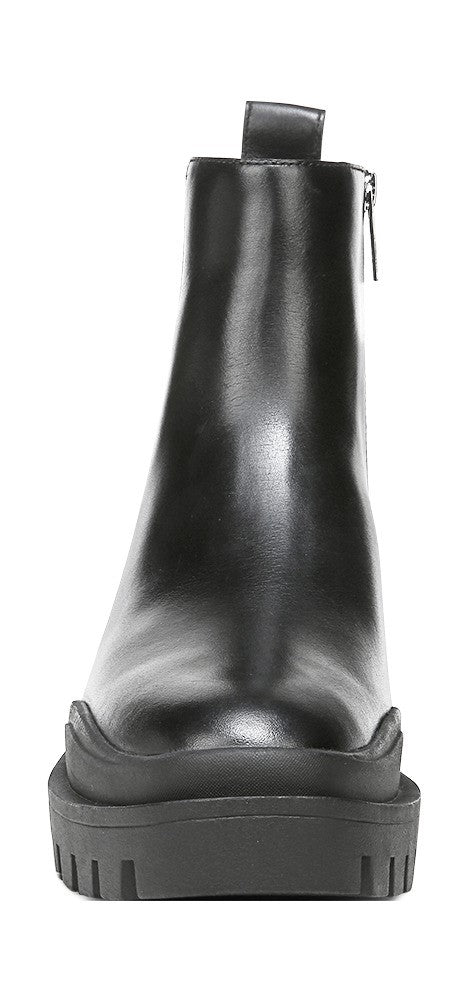 Vionic Karsen Womens Mid Shaft Boots - Black Wp Leather - Front