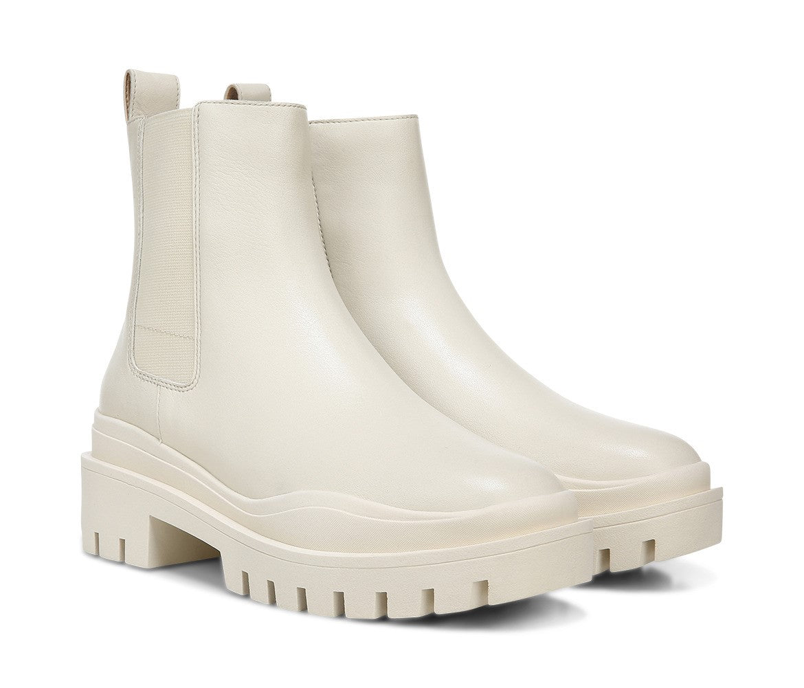 Vionic Karsen Womens Mid Shaft Boots - Cream Wp Leather Pair