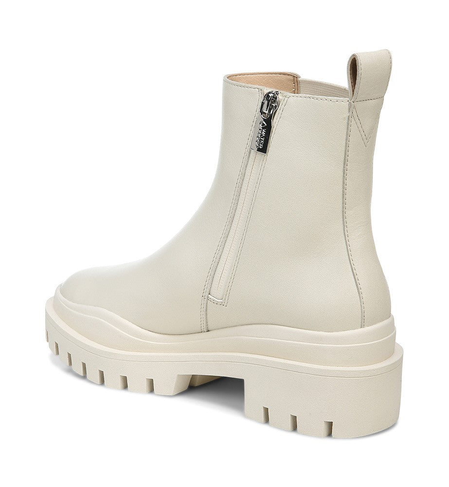 Vionic Karsen Womens Mid Shaft Boots - Cream Wp Leather Back angle