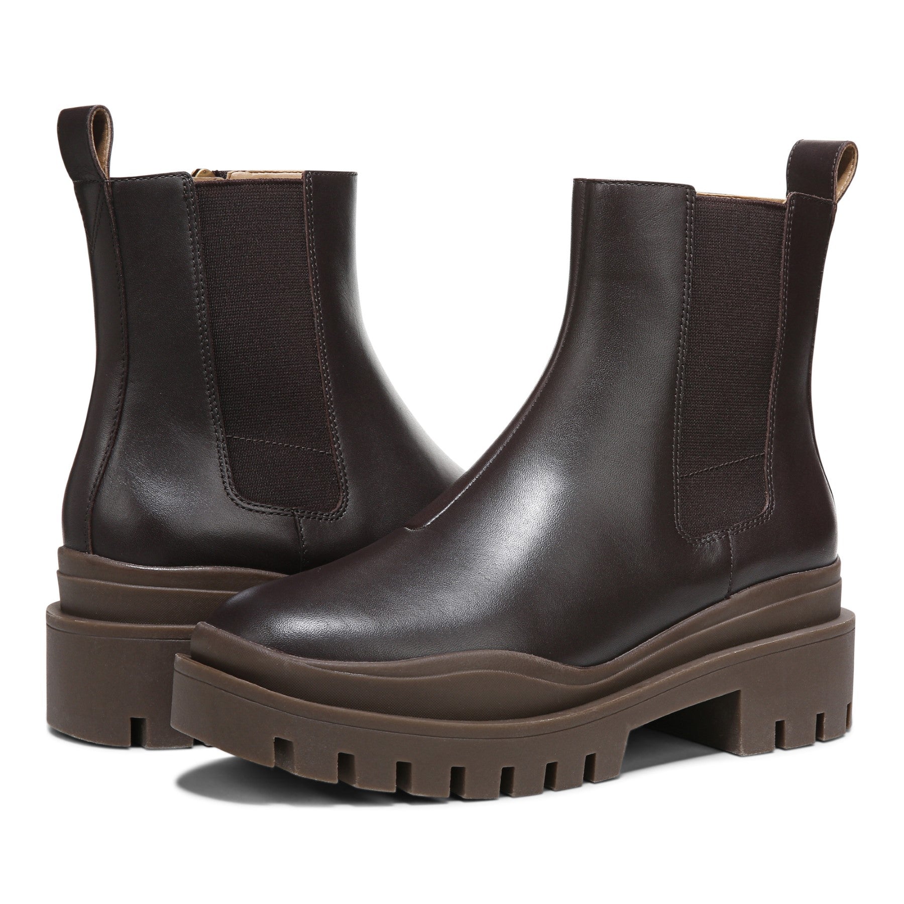 Vionic Karsen Women's Waterproof Arch Supportive Boot - Chocolate - pair left angle
