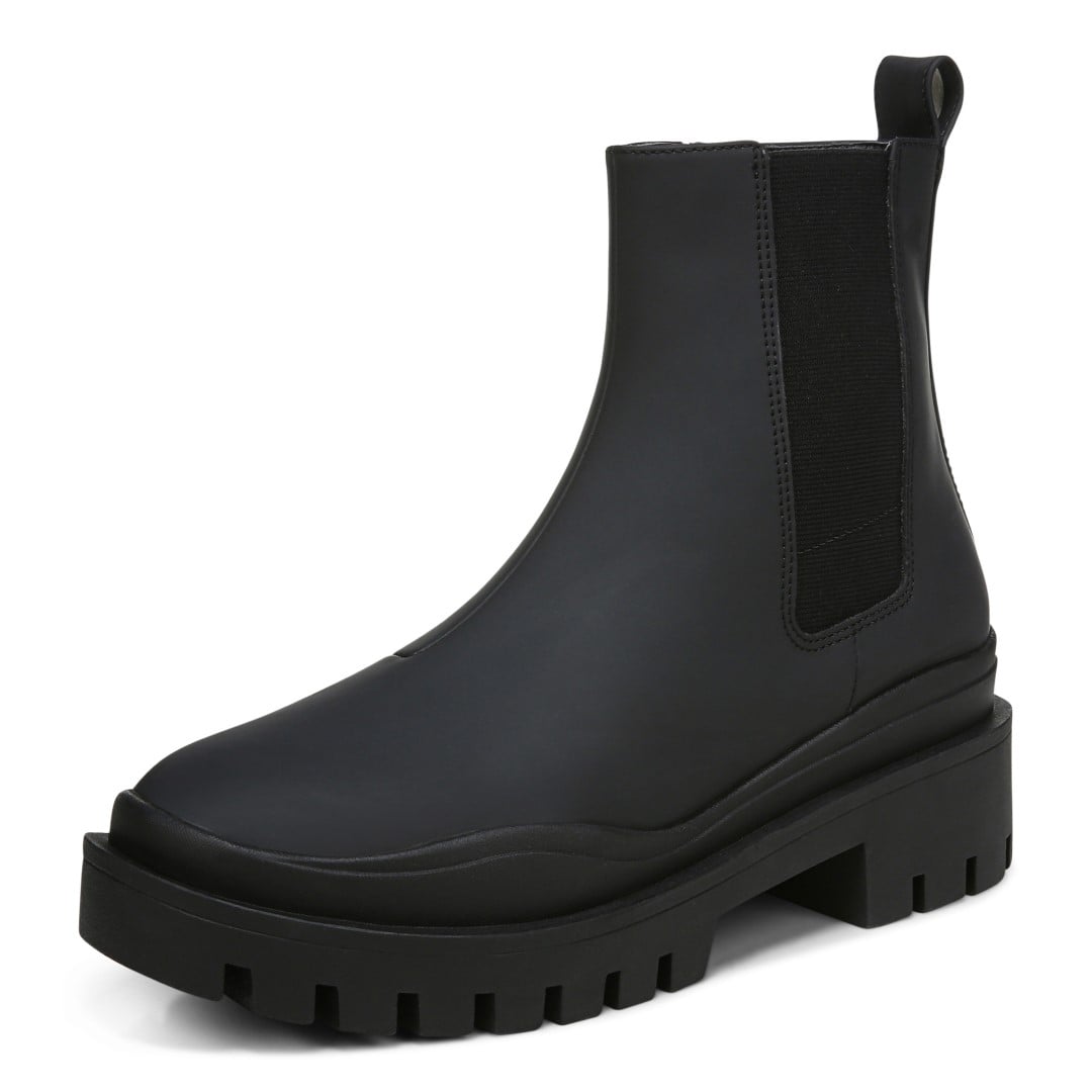 Vionic Karsen Womens Mid Shaft Boots - Black Wp Rubber Syn - Left angle