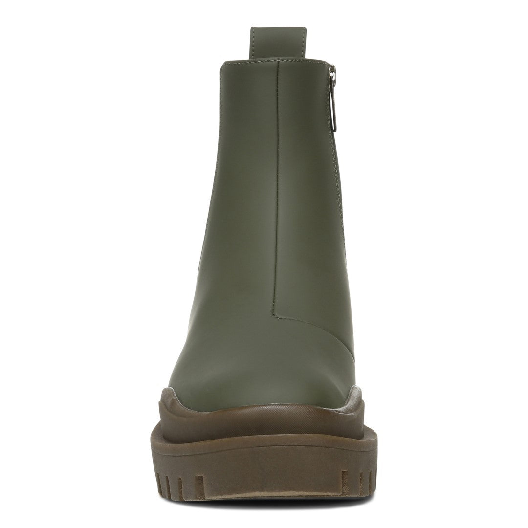 Vionic Karsen Womens Mid Shaft Boots - Olive Wp Rubber Syn - Front