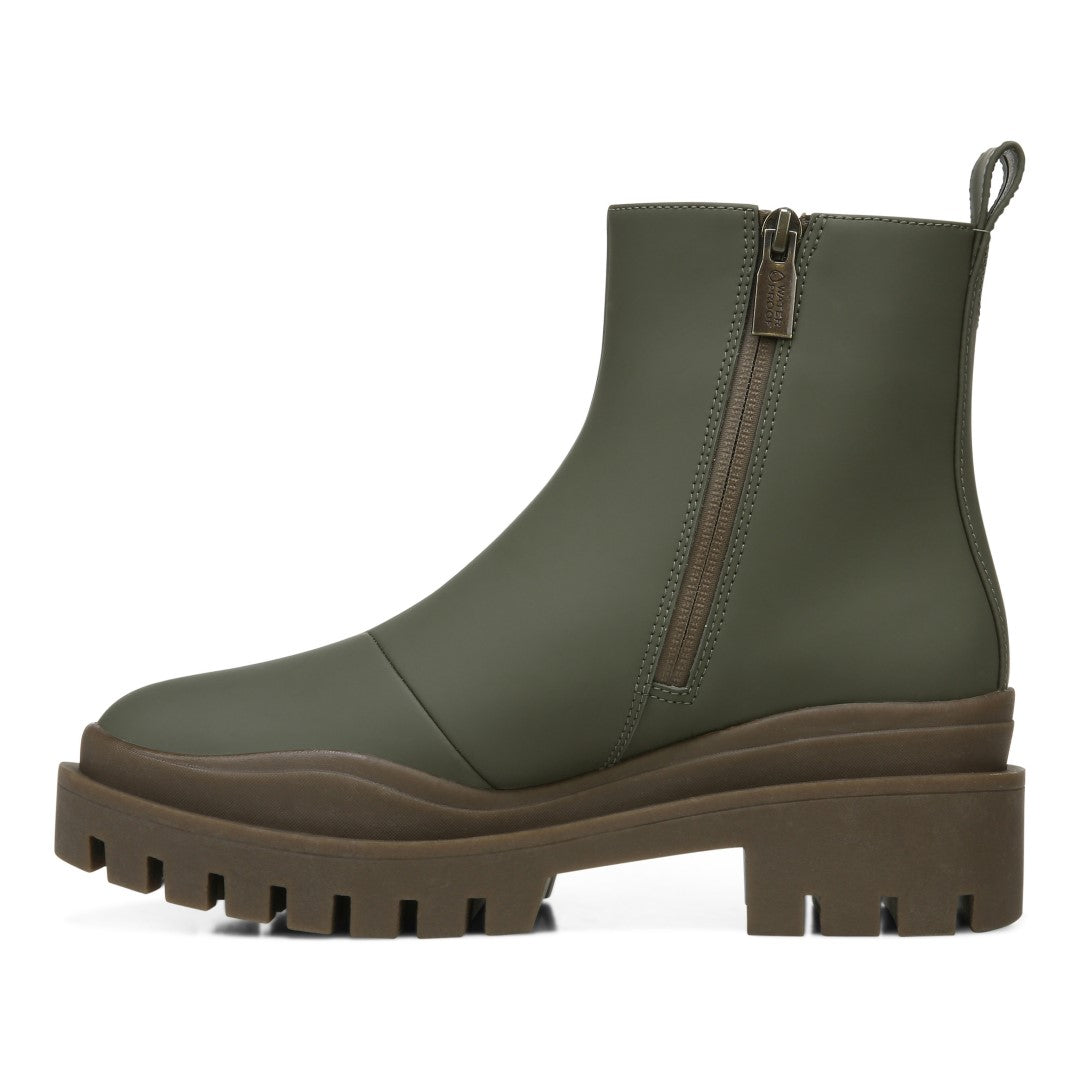 Vionic Karsen Womens Mid Shaft Boots - Olive Wp Rubber Syn - Left Side