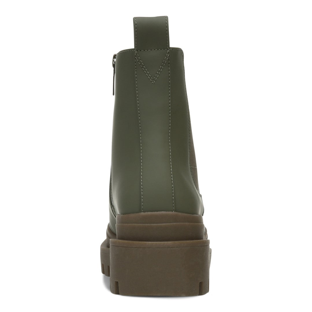 Vionic Karsen Womens Mid Shaft Boots - Olive Wp Rubber Syn - Back