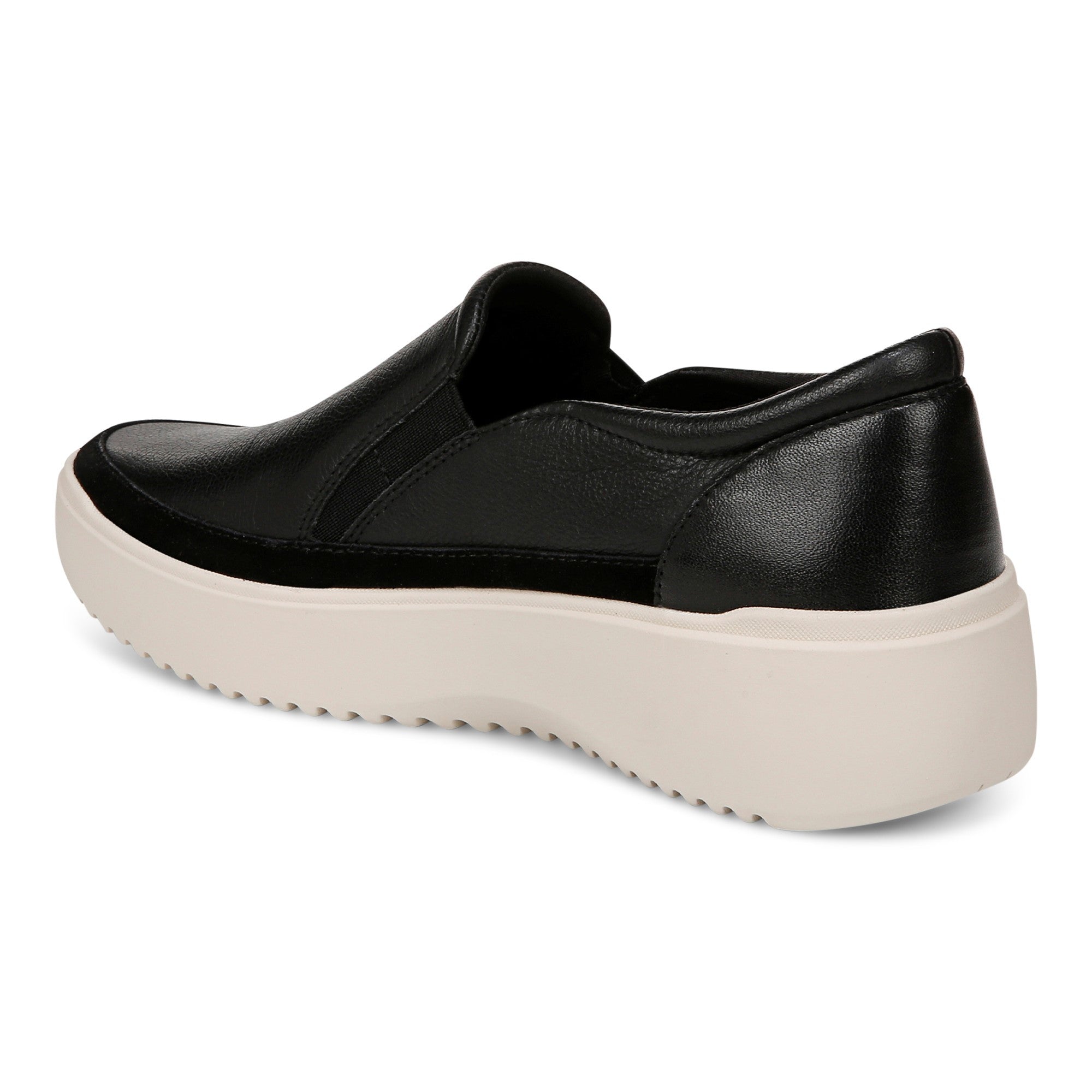 Vionic Kearny Women's Platform Slip-On Comfort Sneaker - Black - Back angle