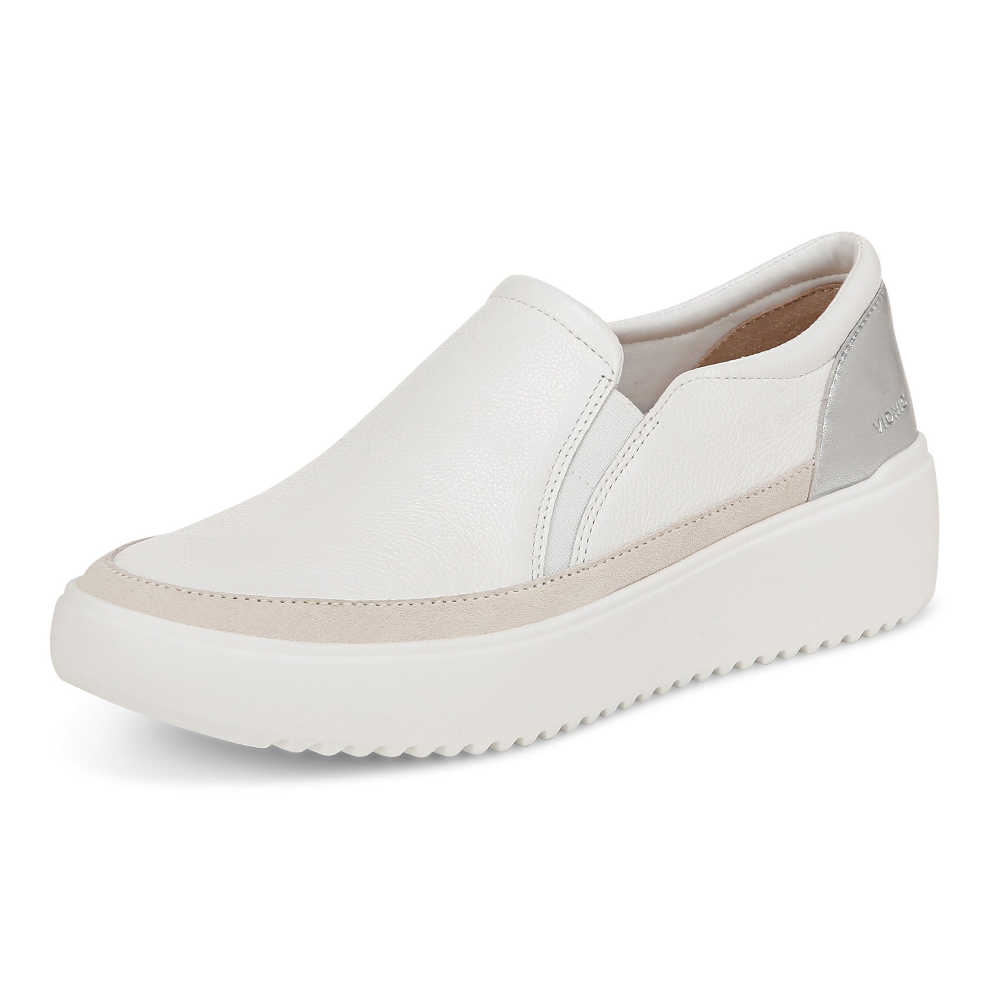 Vionic Kearny Women's Platform Slip-On Comfort Sneaker - White - Left angle