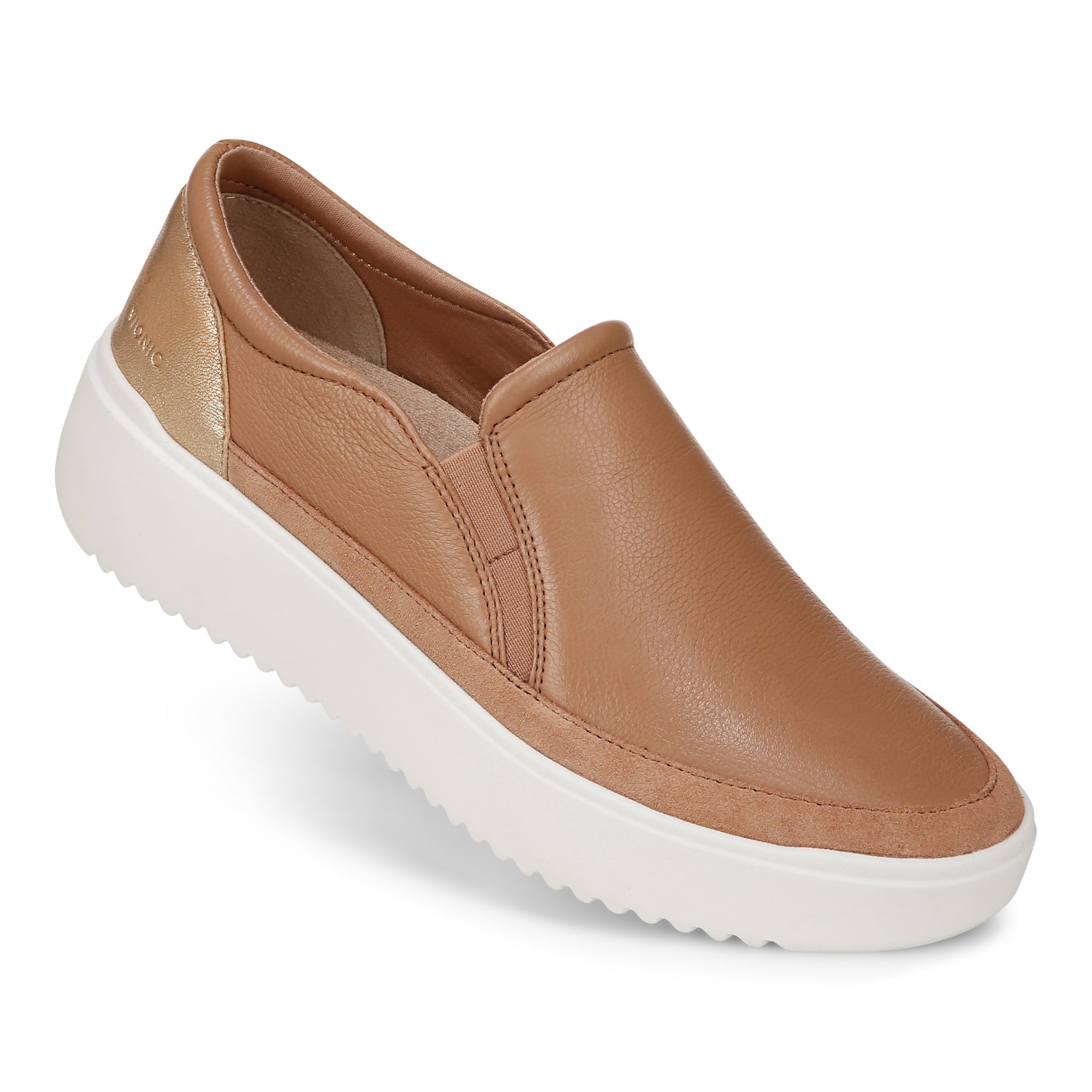 Vionic Kearny Women's Platform Slip-On Comfort Sneaker - Macaroon Brown - KEARNY-I8680L1200-MACAROON BROWN-13fl-med
