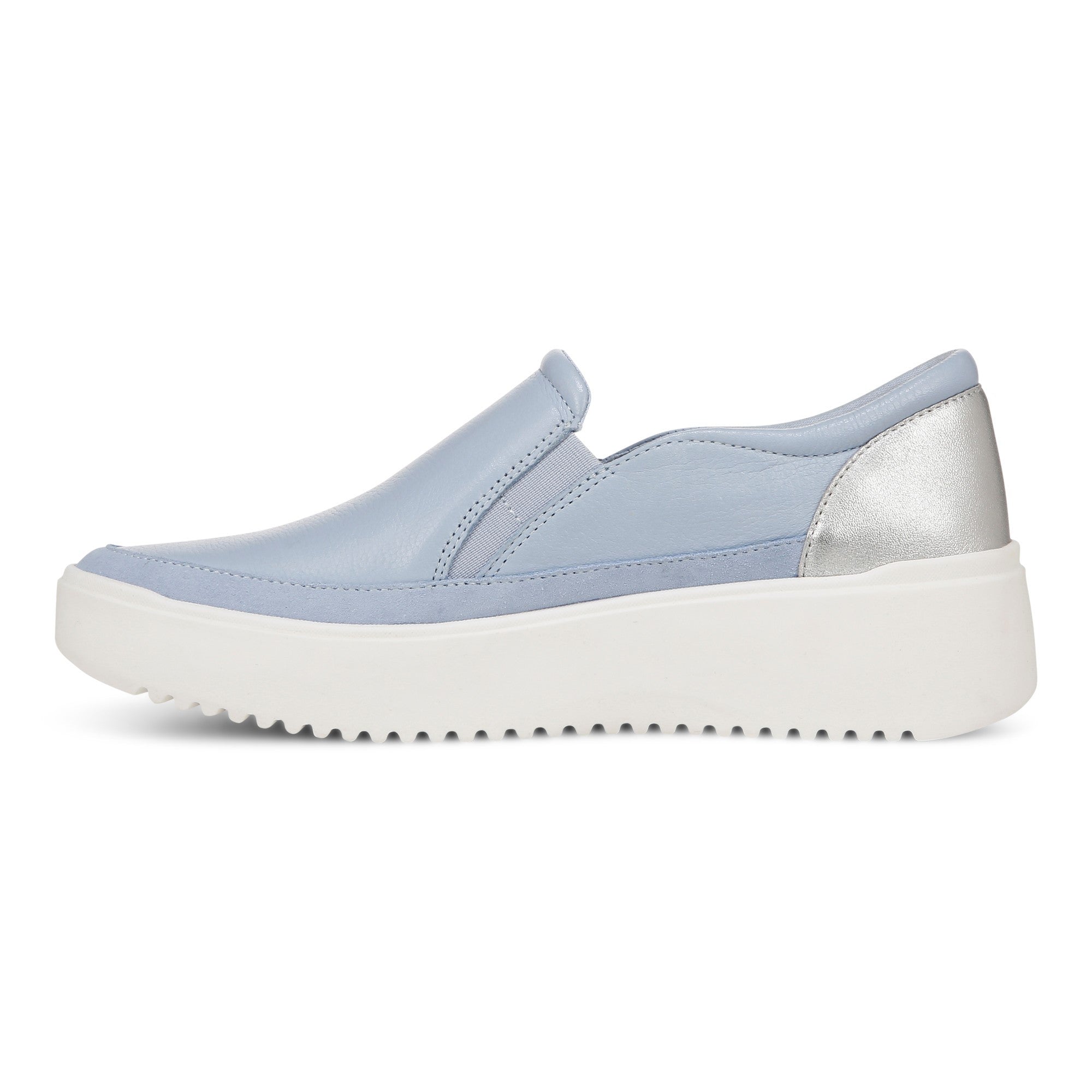 Vionic Kearny Women's Platform Slip-On Comfort Sneaker - Skyway Blue - Left Side