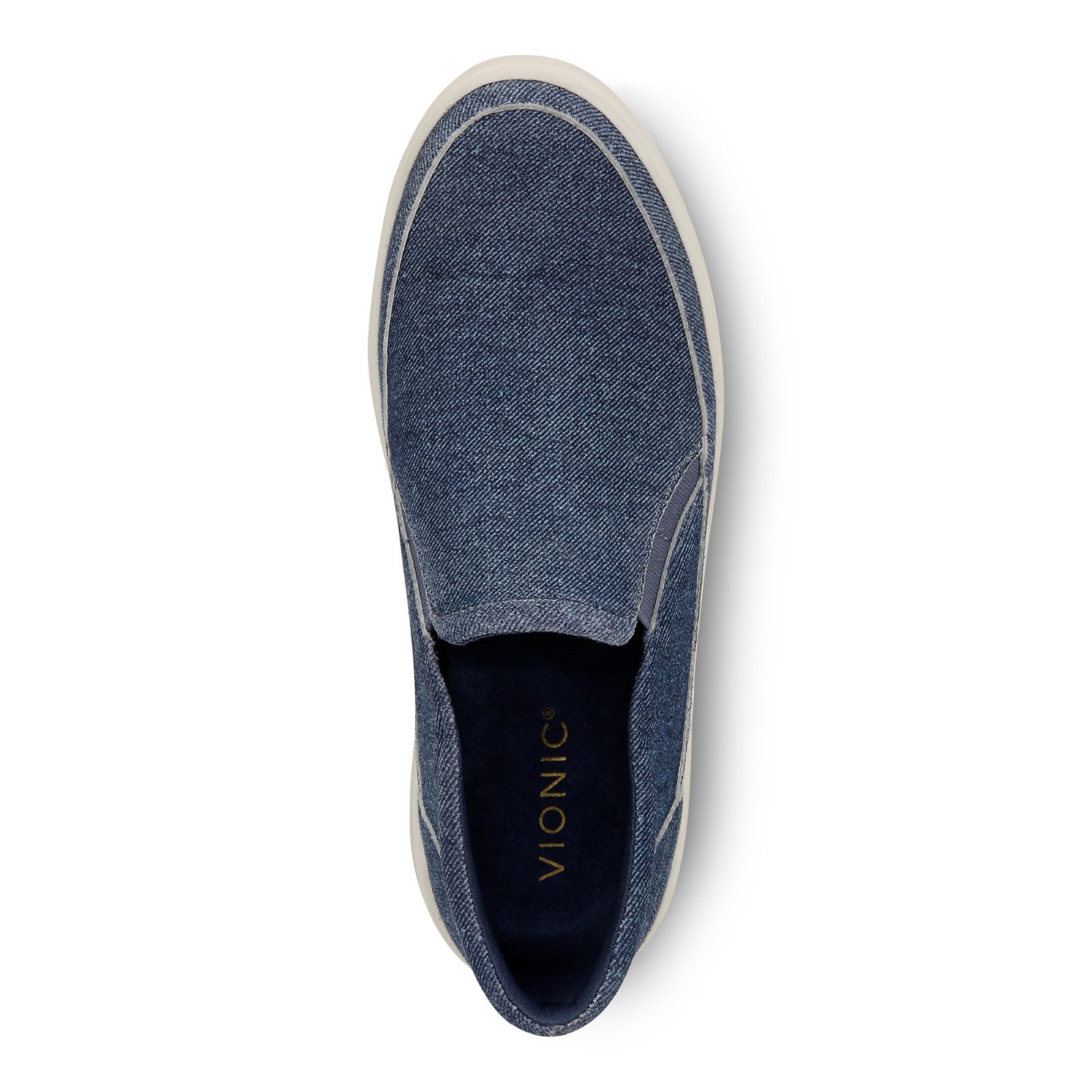 Vionic Kearny Women's Platform Slip-On Comfort Sneaker - Denim Blue - Top
