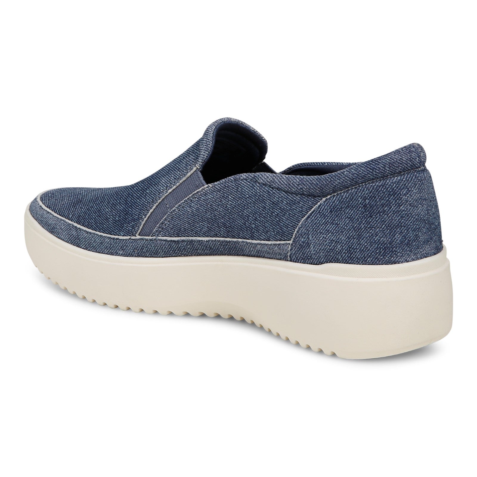 Vionic Kearny Women's Platform Slip-On Comfort Sneaker - Denim Blue - Back angle