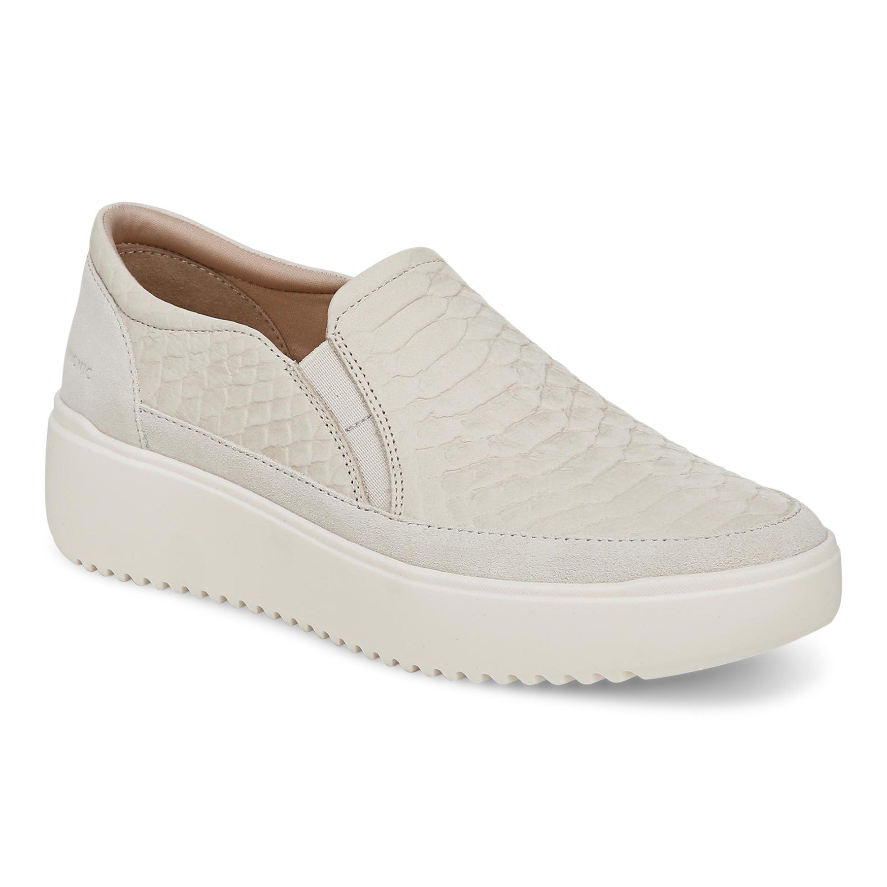 Vionic Kearny Women's Platform Slip-On Comfort Sneaker - Cream - Angle main