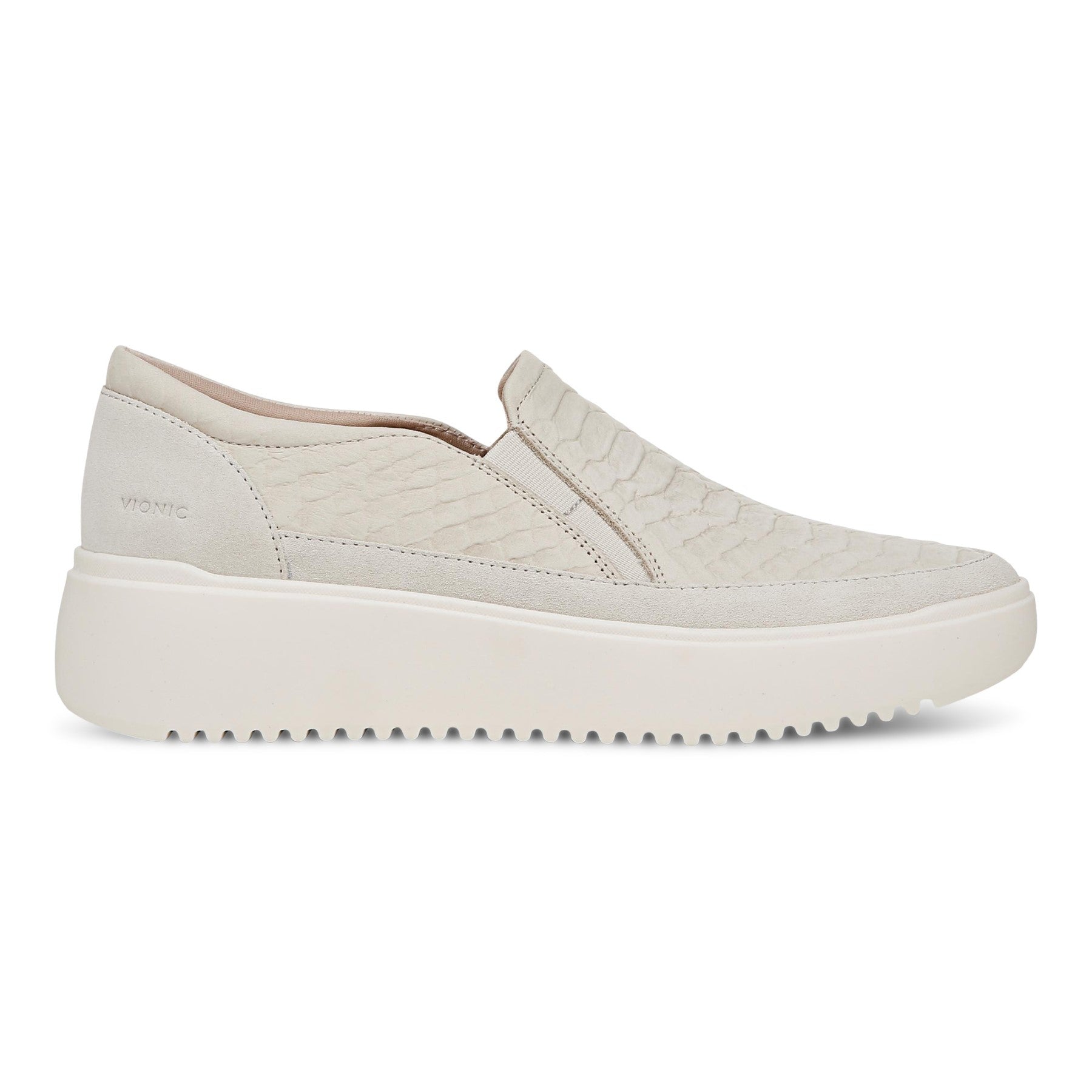 Vionic Kearny Women's Platform Slip-On Comfort Sneaker - Cream - Right side