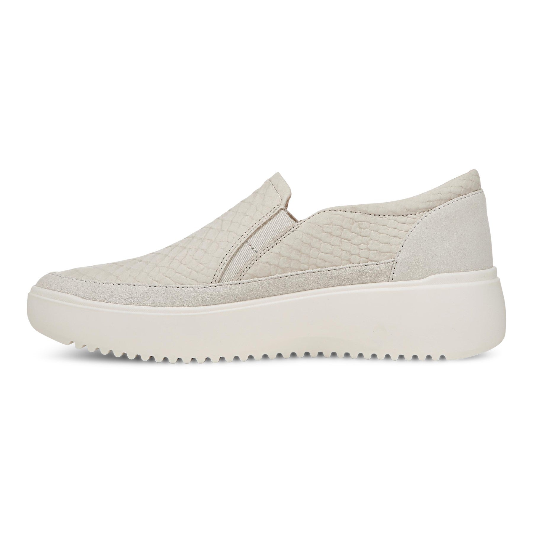 Vionic Kearny Women's Platform Slip-On Comfort Sneaker - Cream - Left Side
