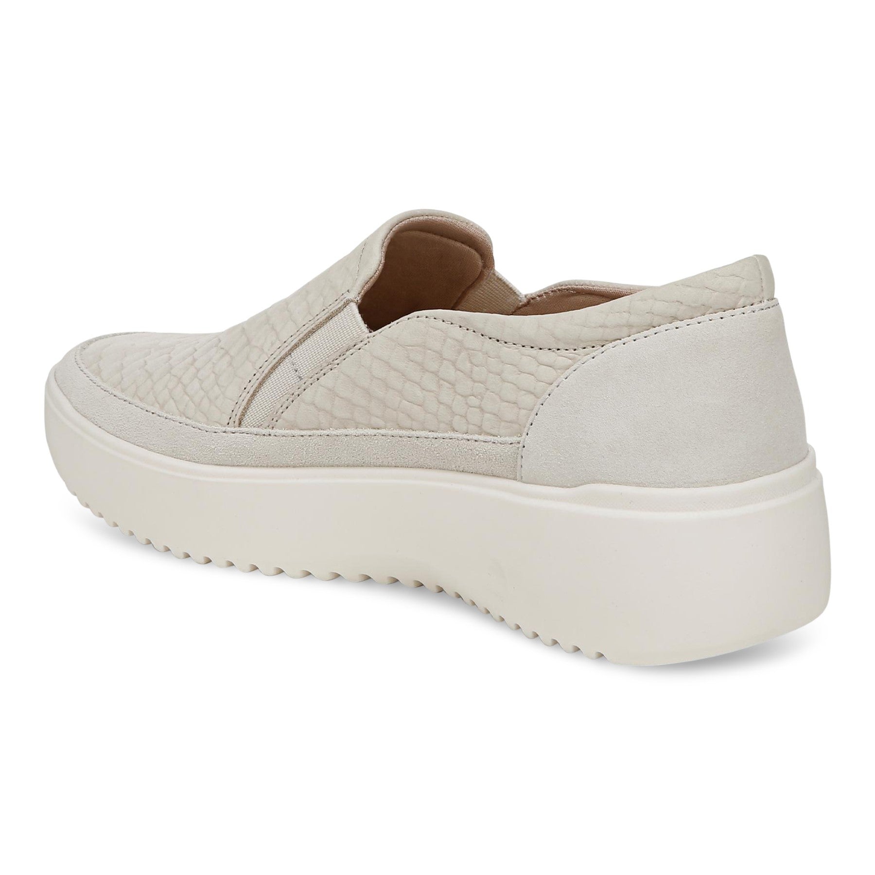 Vionic Kearny Women's Platform Slip-On Comfort Sneaker - Cream - Back angle