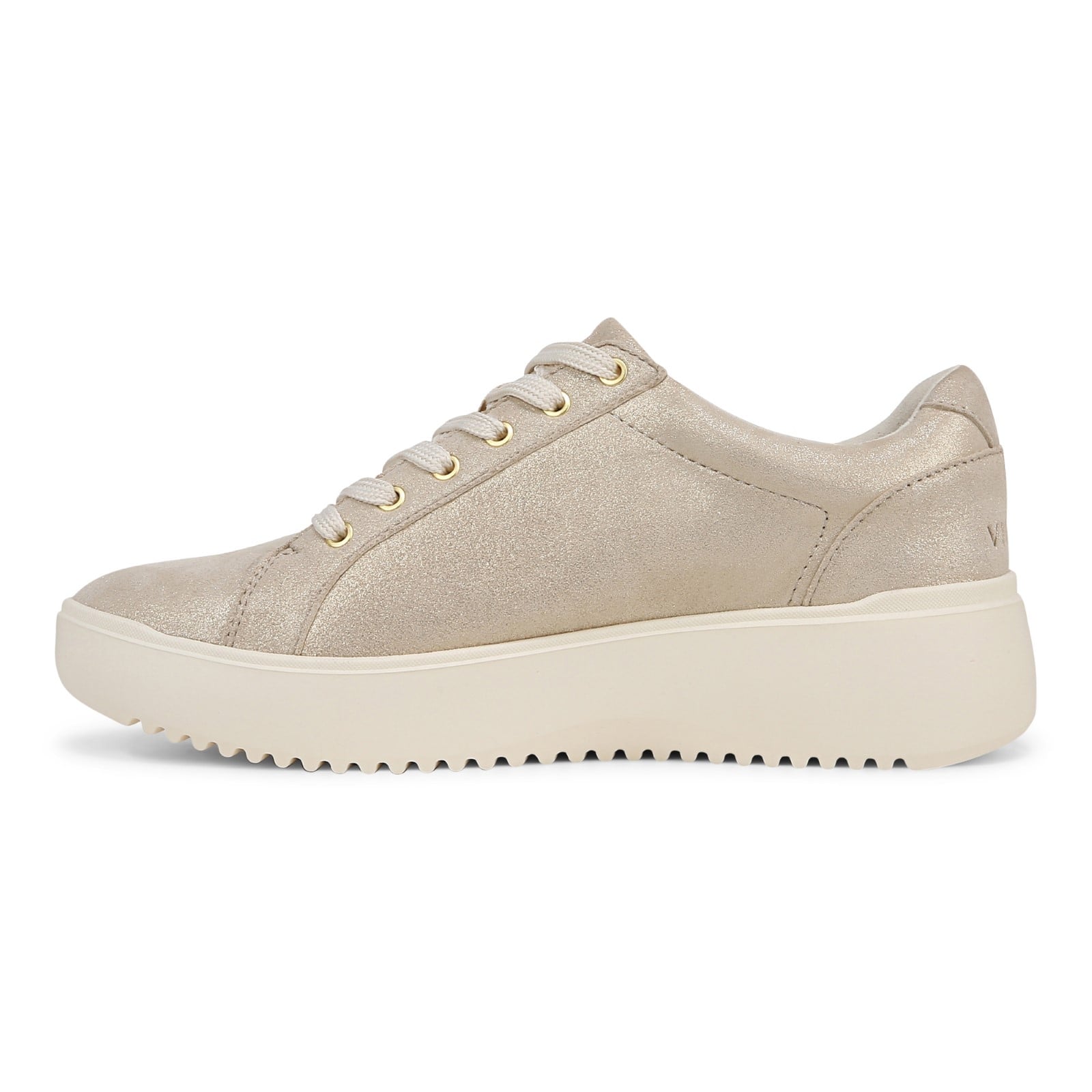 Vionic Kearny Women's Lace Up Platform Comfort Sneaker - Soft Gold - Left Side