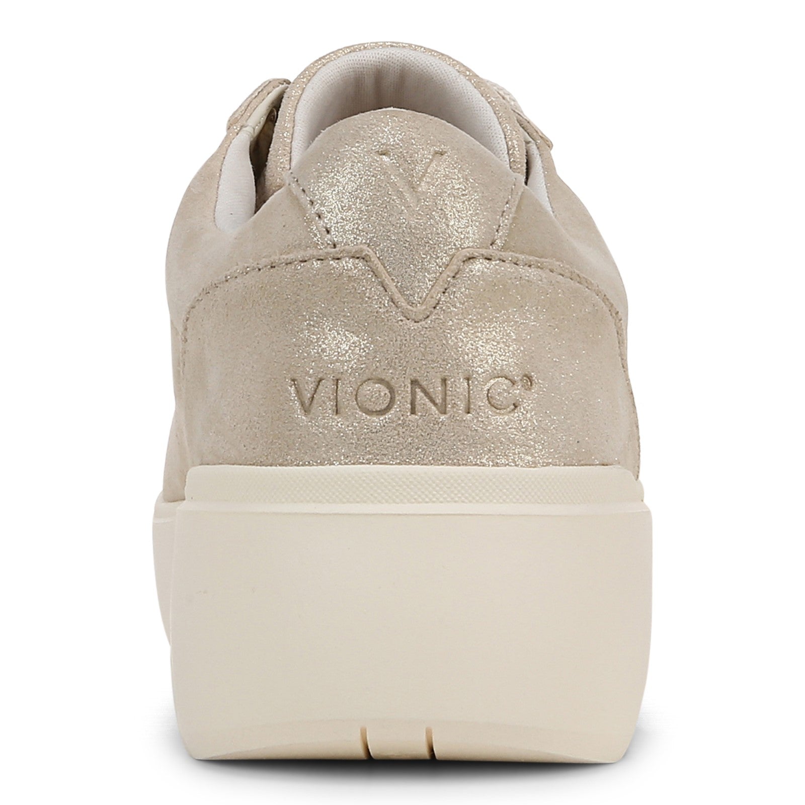 Vionic Kearny Women's Lace Up Platform Comfort Sneaker - Soft Gold - Back
