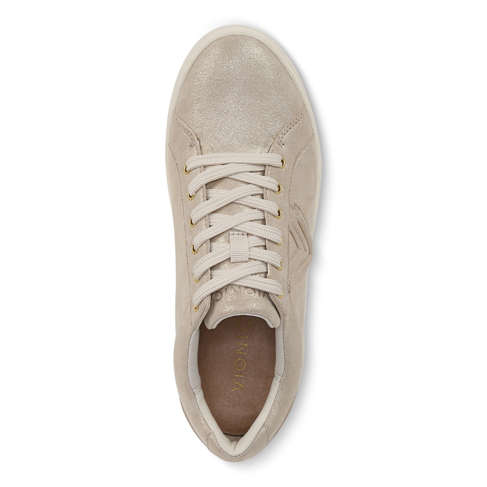 Vionic Kearny Women's Lace Up Platform Comfort Sneaker - Soft Gold - Top