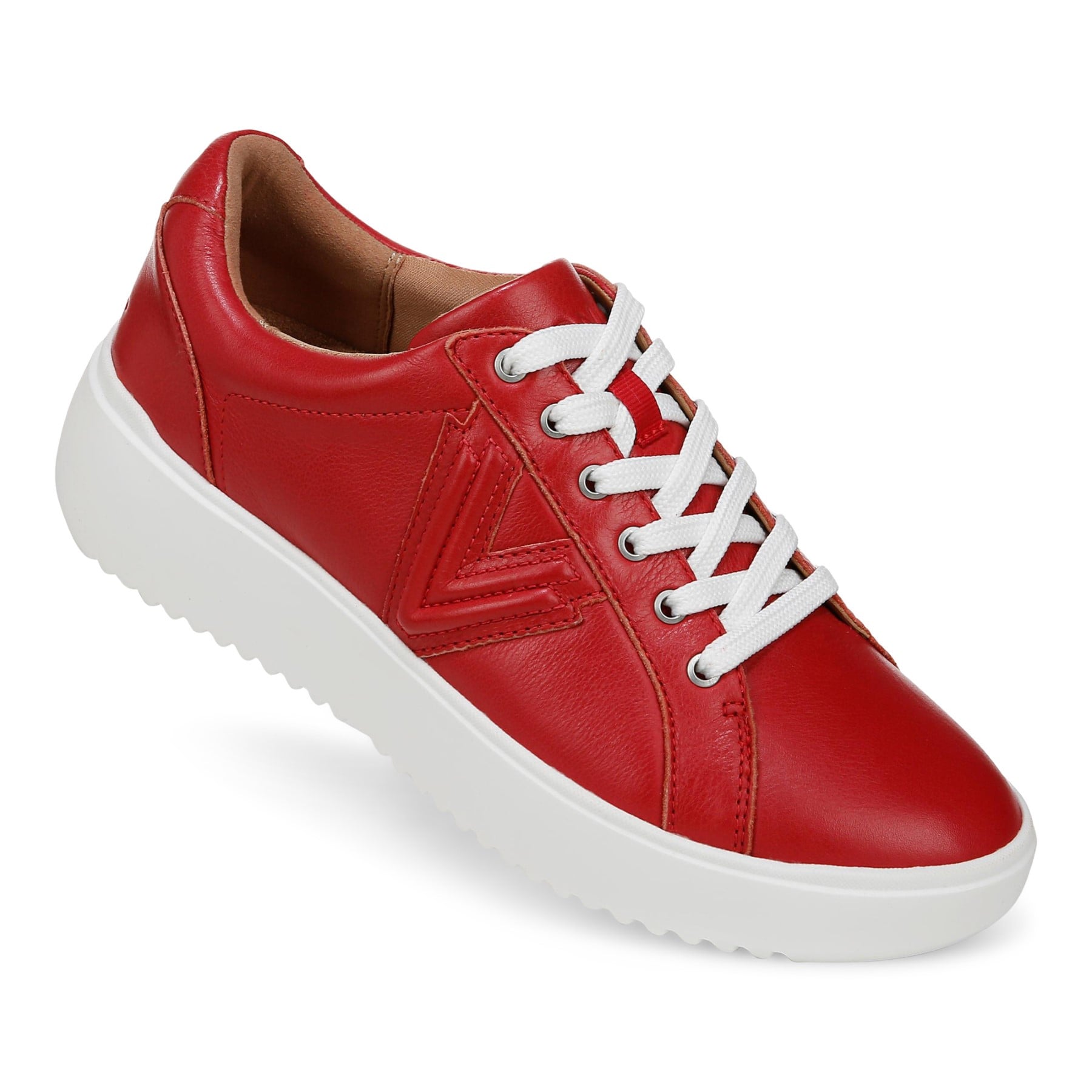 Vionic Kearny Women's Lace Up Platform Comfort Sneaker - Red - KEARNY LACE UP-I8666LA601-RED-13fl-med
