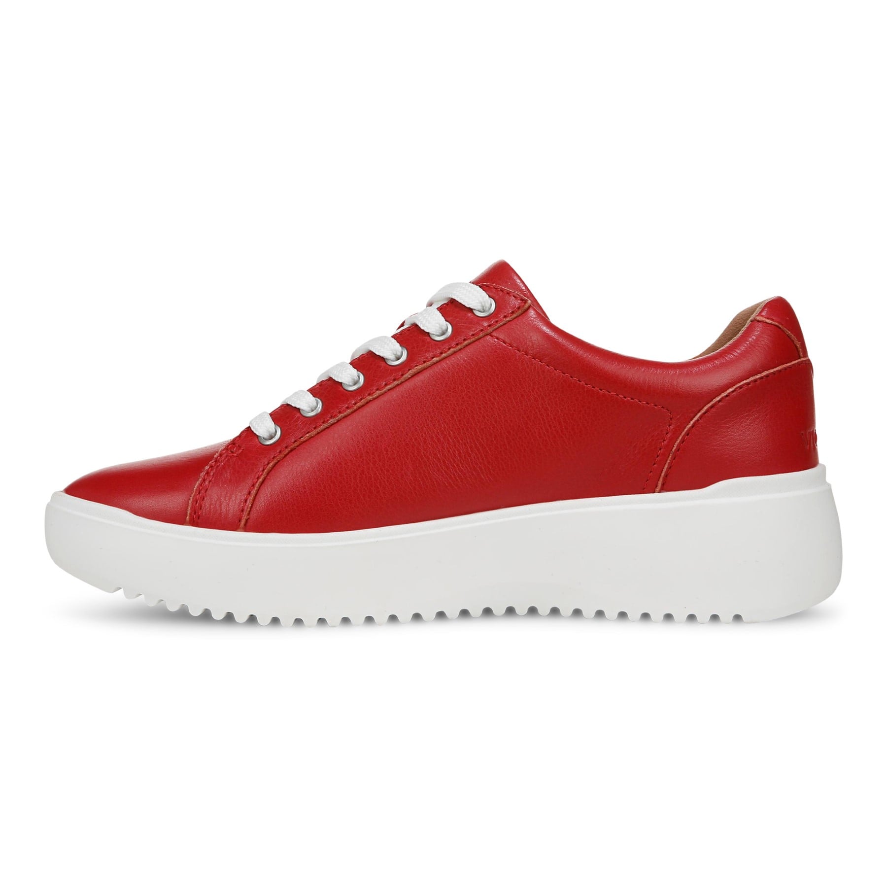 Vionic Kearny Women's Lace Up Platform Comfort Sneaker - Red - Left Side