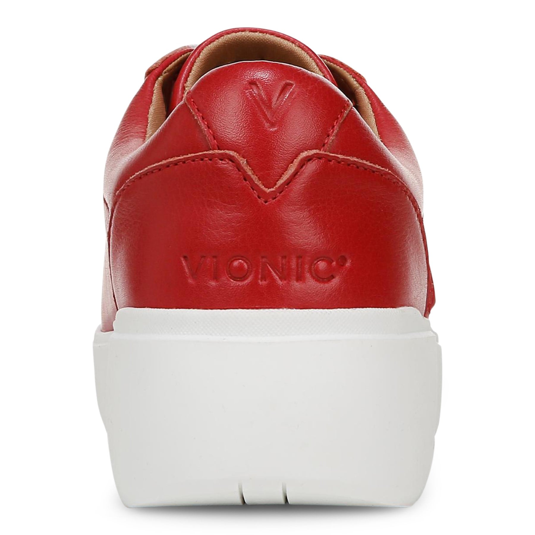 Vionic Kearny Women's Lace Up Platform Comfort Sneaker - Red - Back