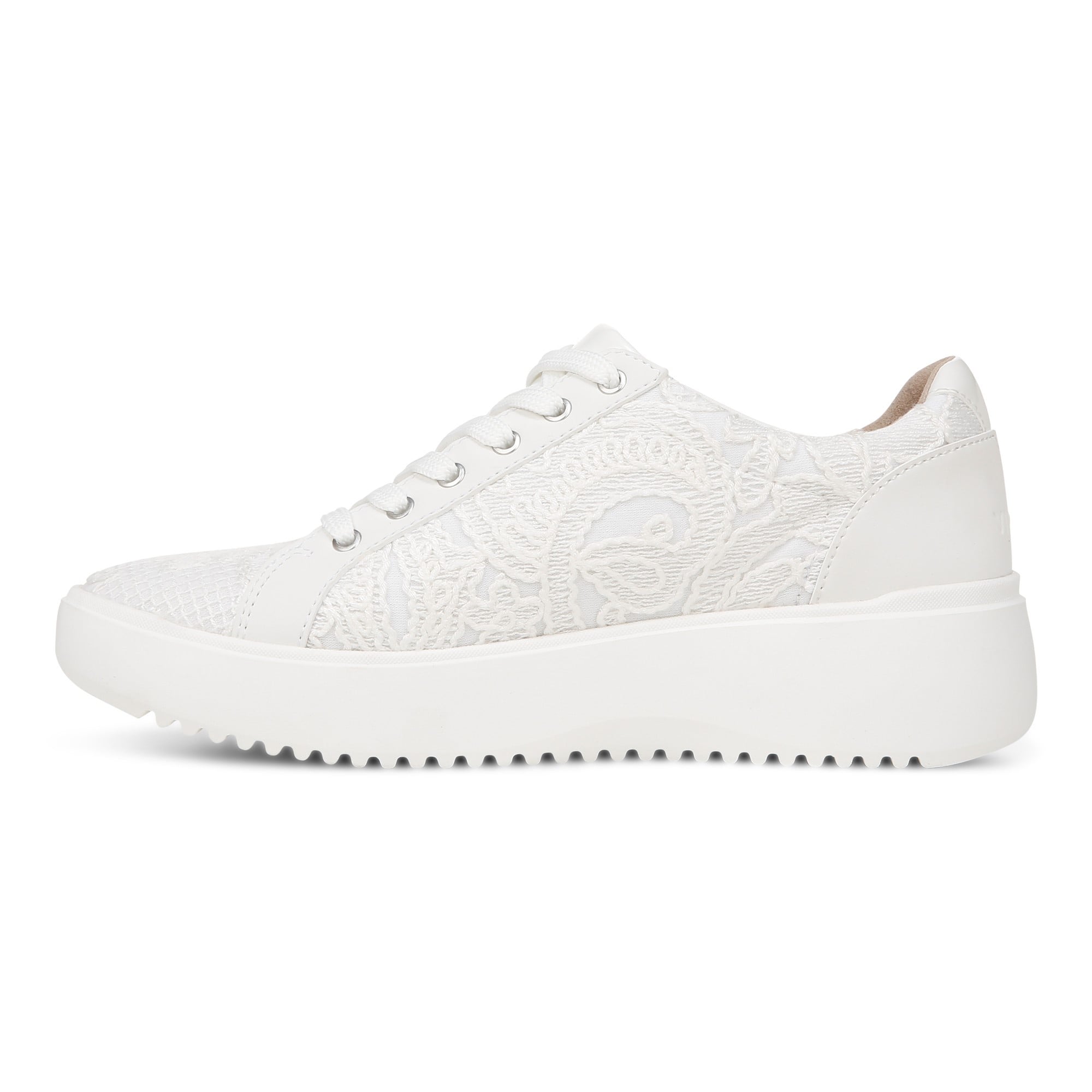Vionic Kearny Women's Lace Up Platform Comfort Sneaker - White Lace - Left Side