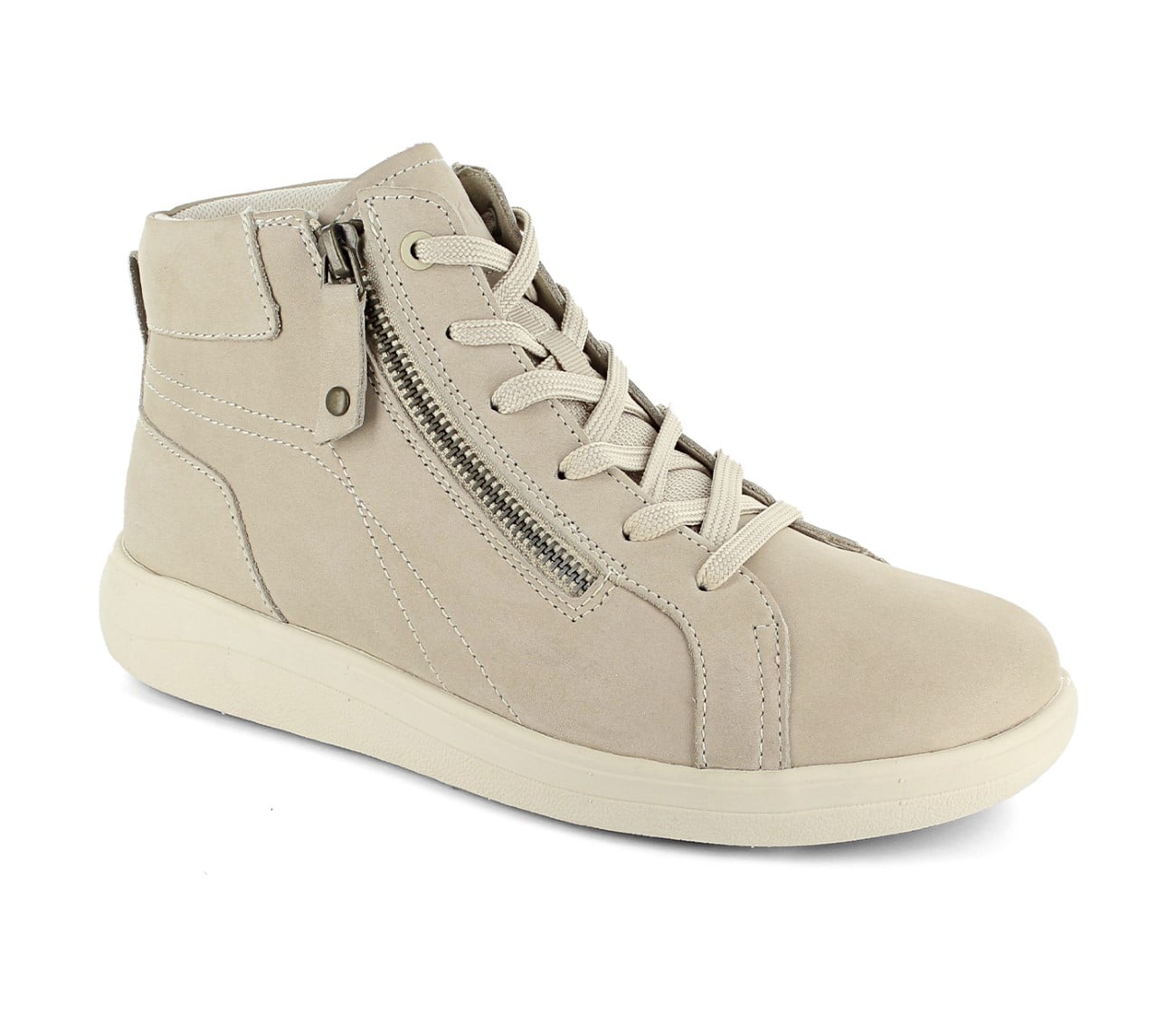 Strive Kensignton Women's Comfort High Top Zipper Sneaker Boot in Sand