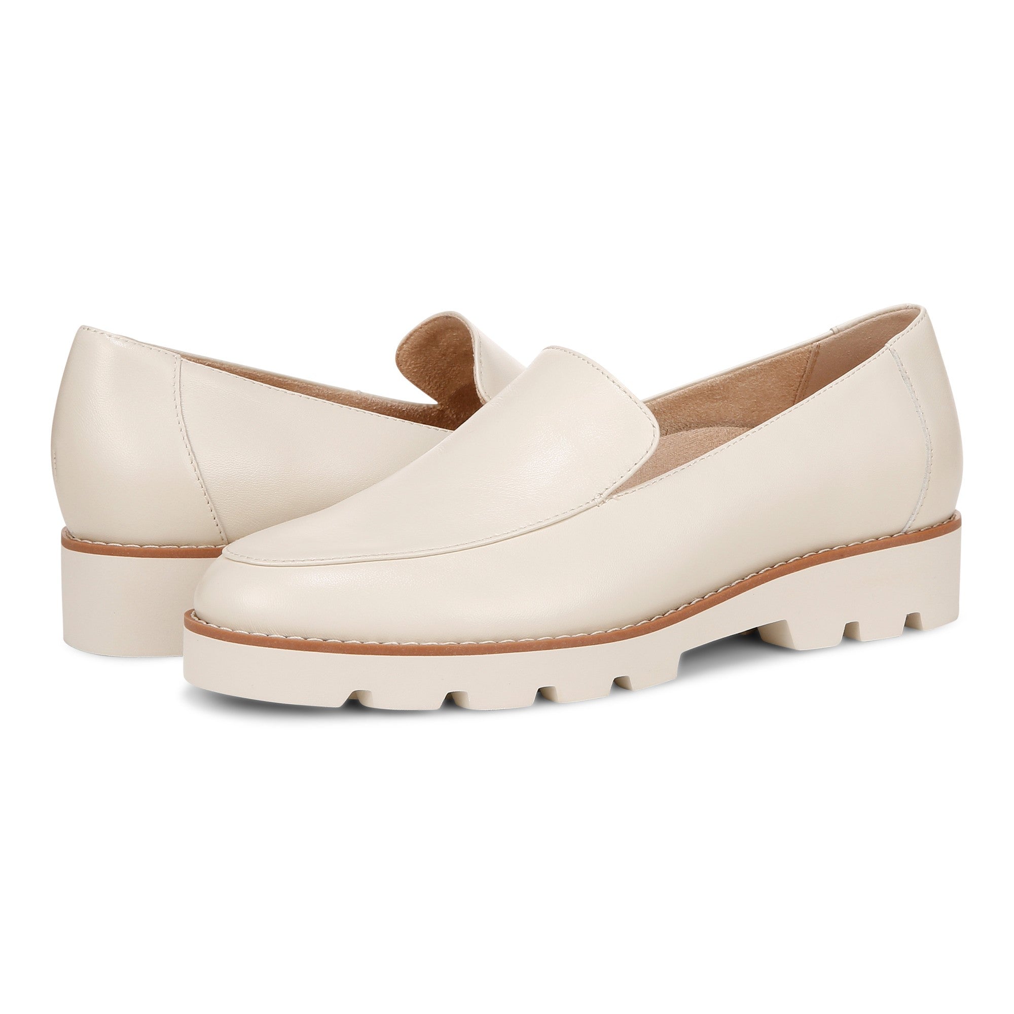 Vionic Kensley Women's Slip On Loafer - CreamLeather - pair left angle