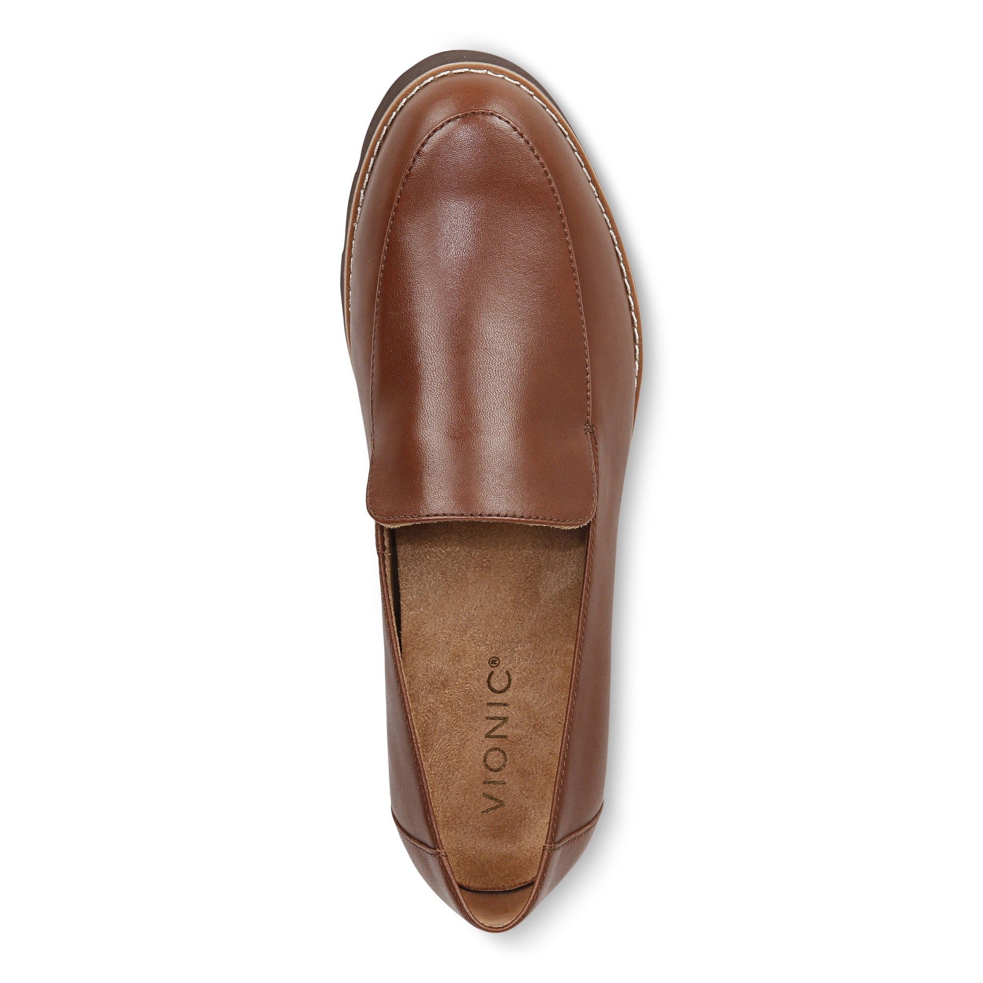 Vionic Kensley Women's Slip On Loafer - Brown Nappa - Top