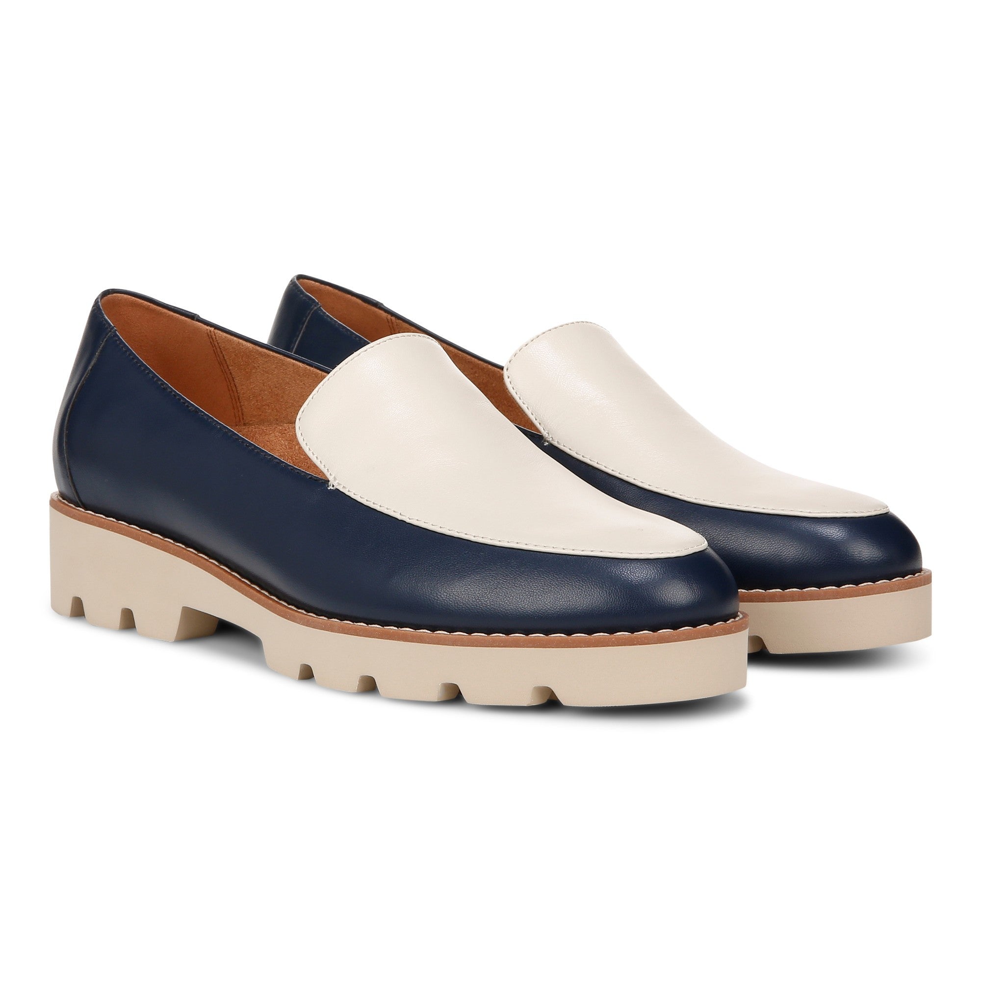 Vionic Kensley Women's Slip On Loafer - Navy/cream - Pair