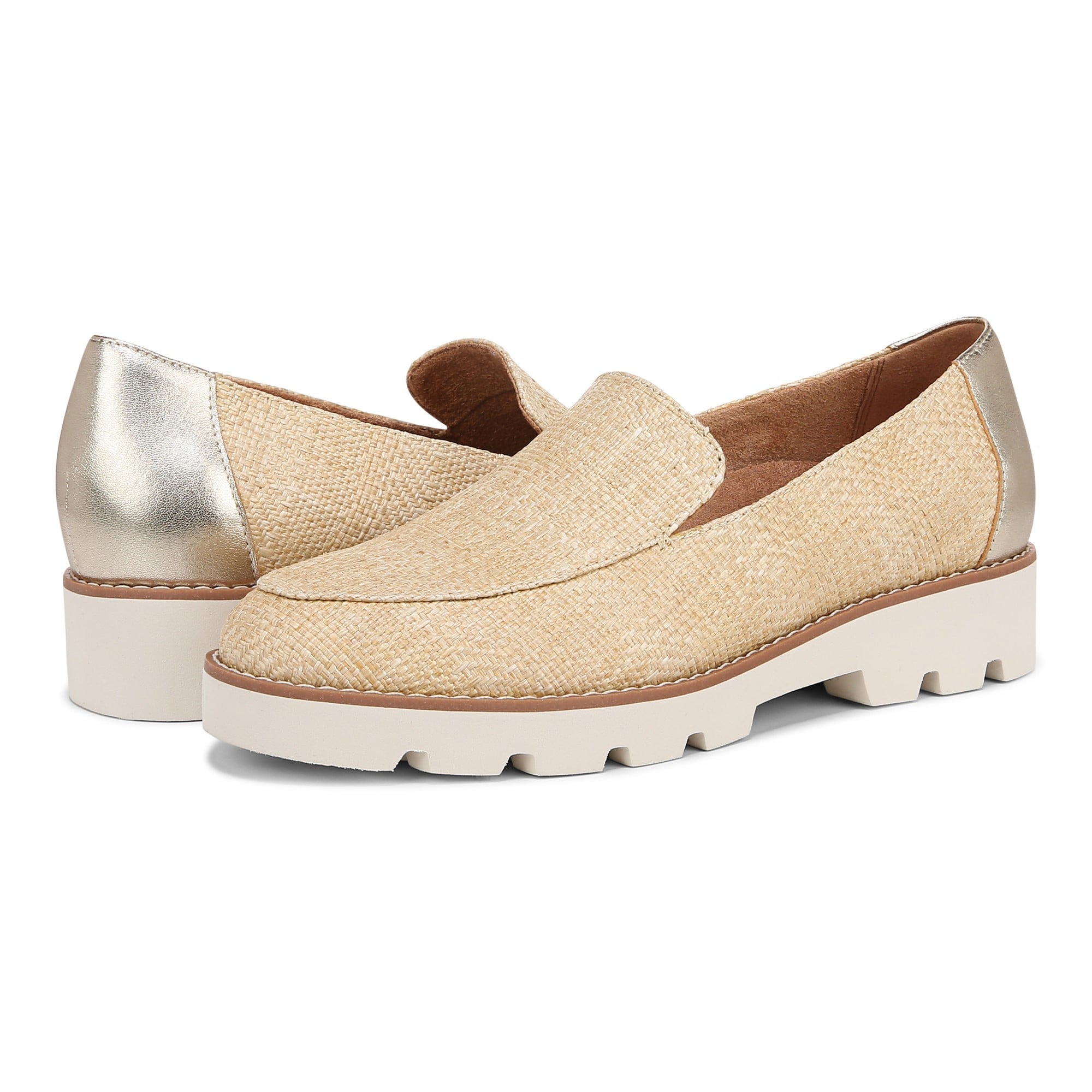 Vionic Kensley Women's Slip On Loafer - Natural - pair left angle